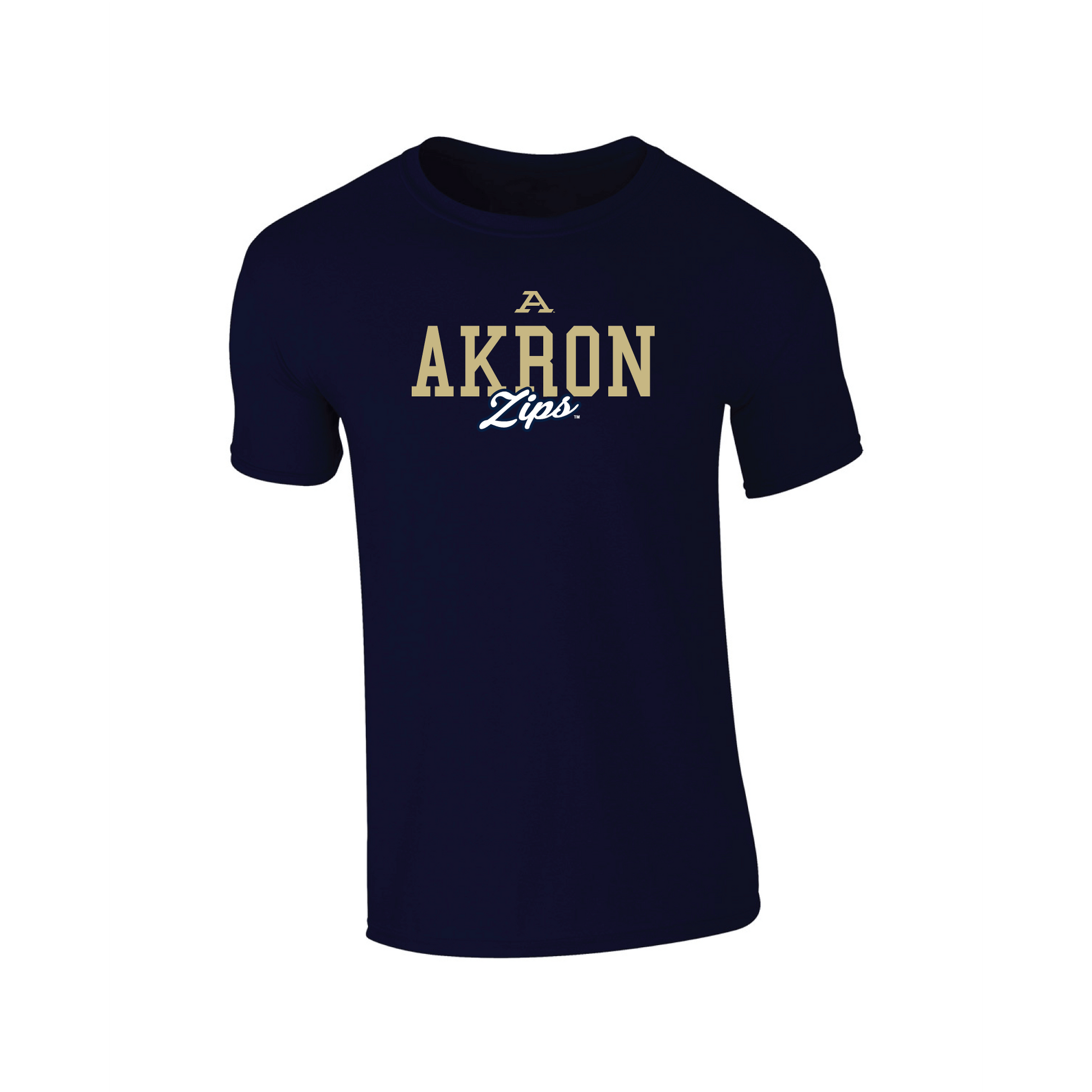 University of Akron Zips Campus Script Adult T-Shirt