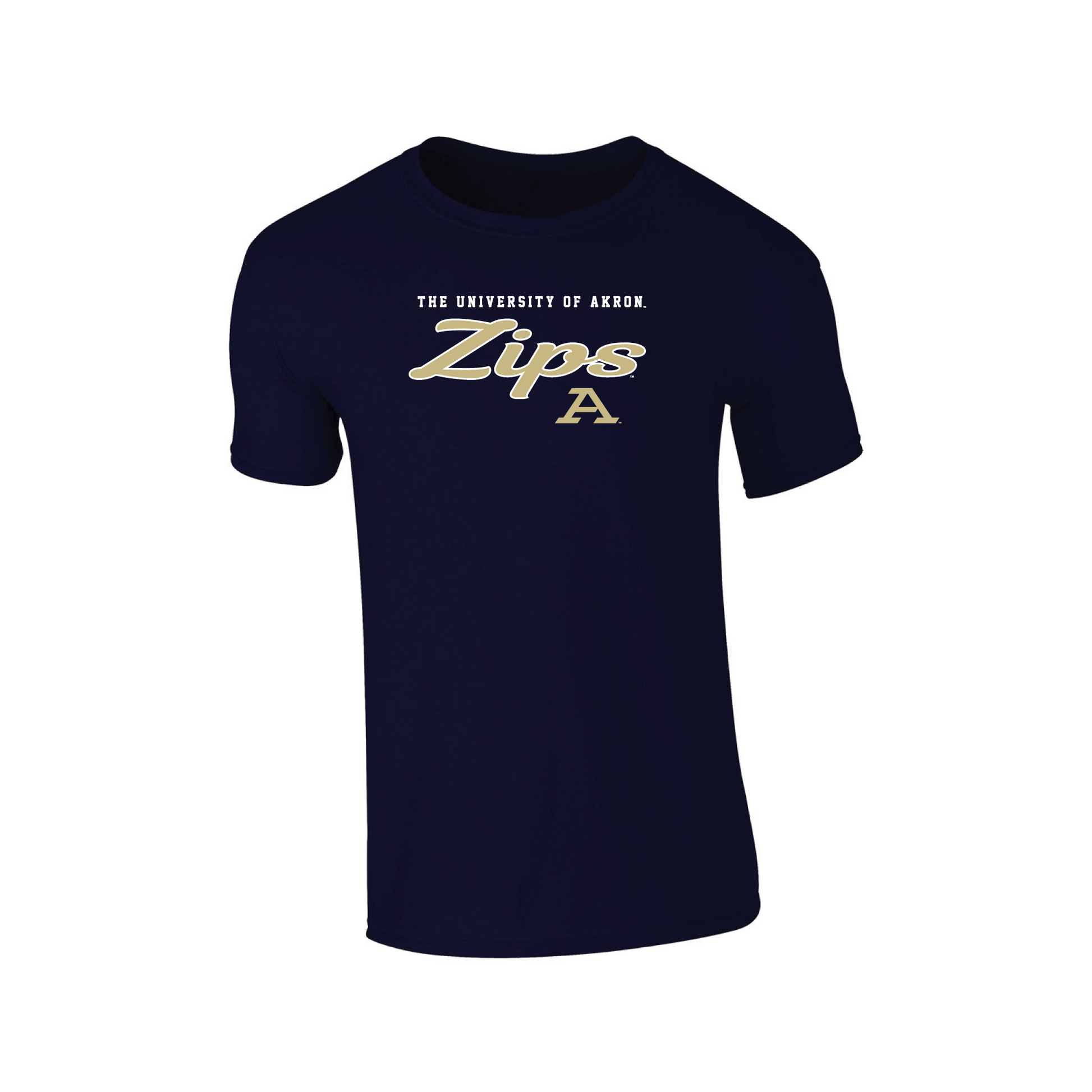 University of Akron Zips Machine Script Adult T-Shirt