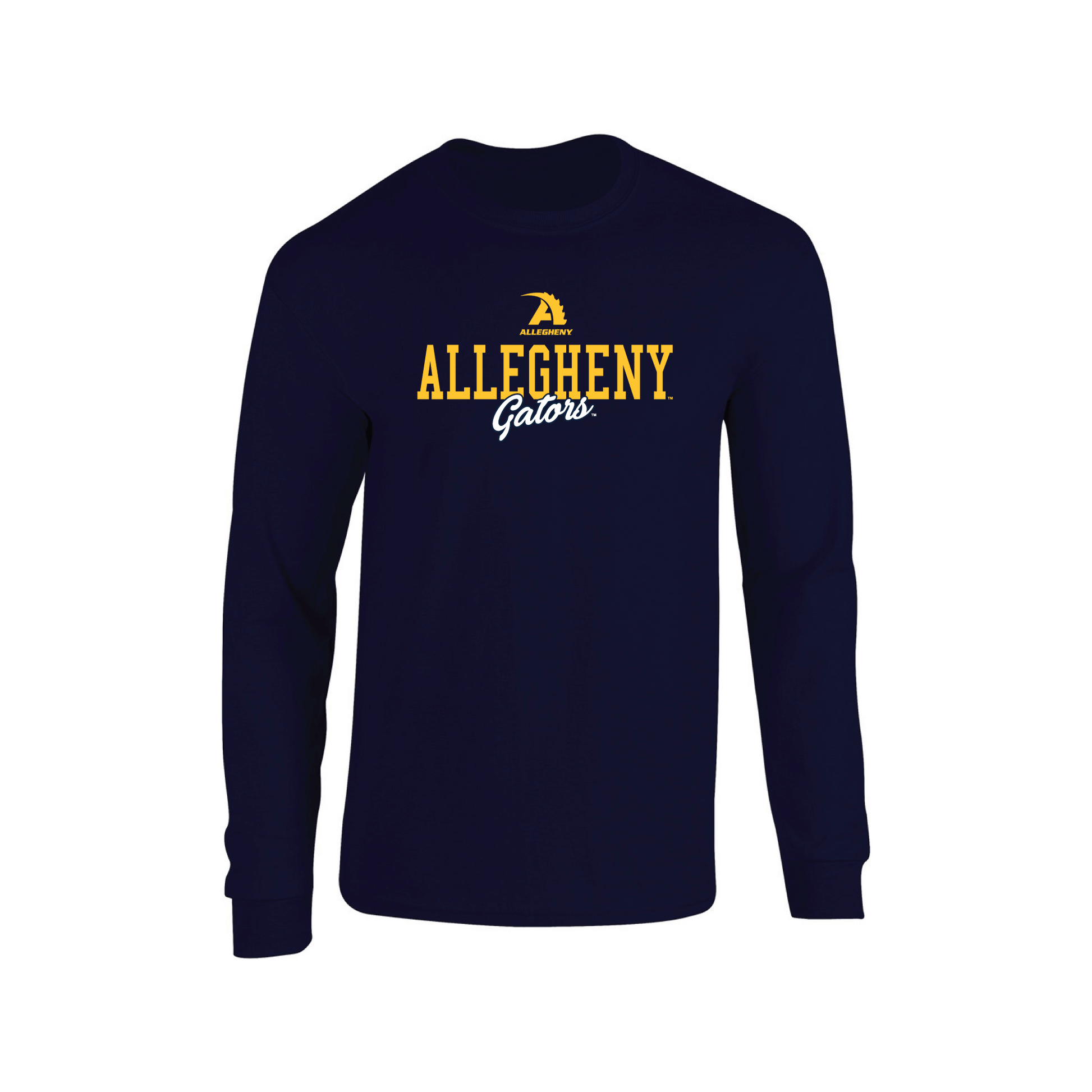 Allegheny College Gators Campus Script Adult Long Sleeve T-Shirt
