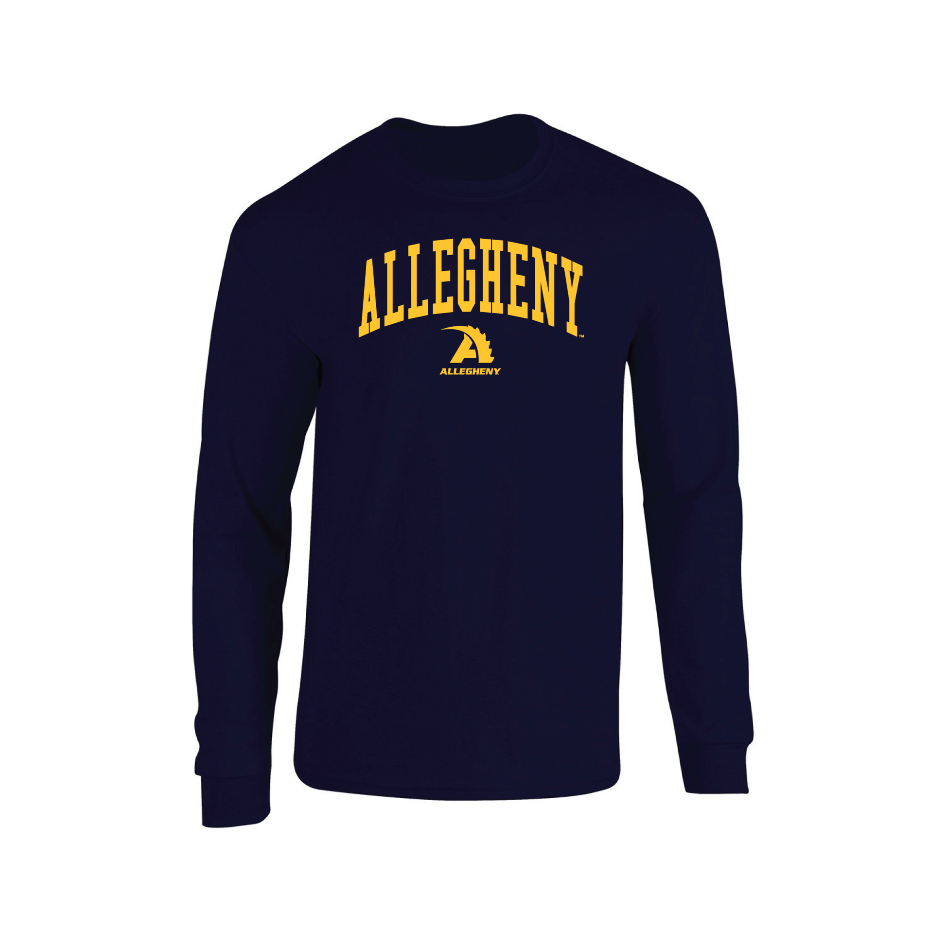 Allegheny College Gators Jumbo Arch Adult Long Sleeve T-Shirt