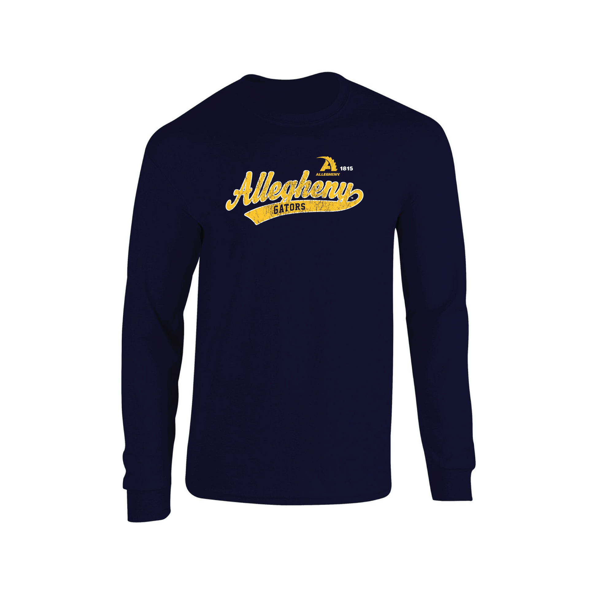 Allegheny College Gators Old School Adult Long Sleeve T-Shirt