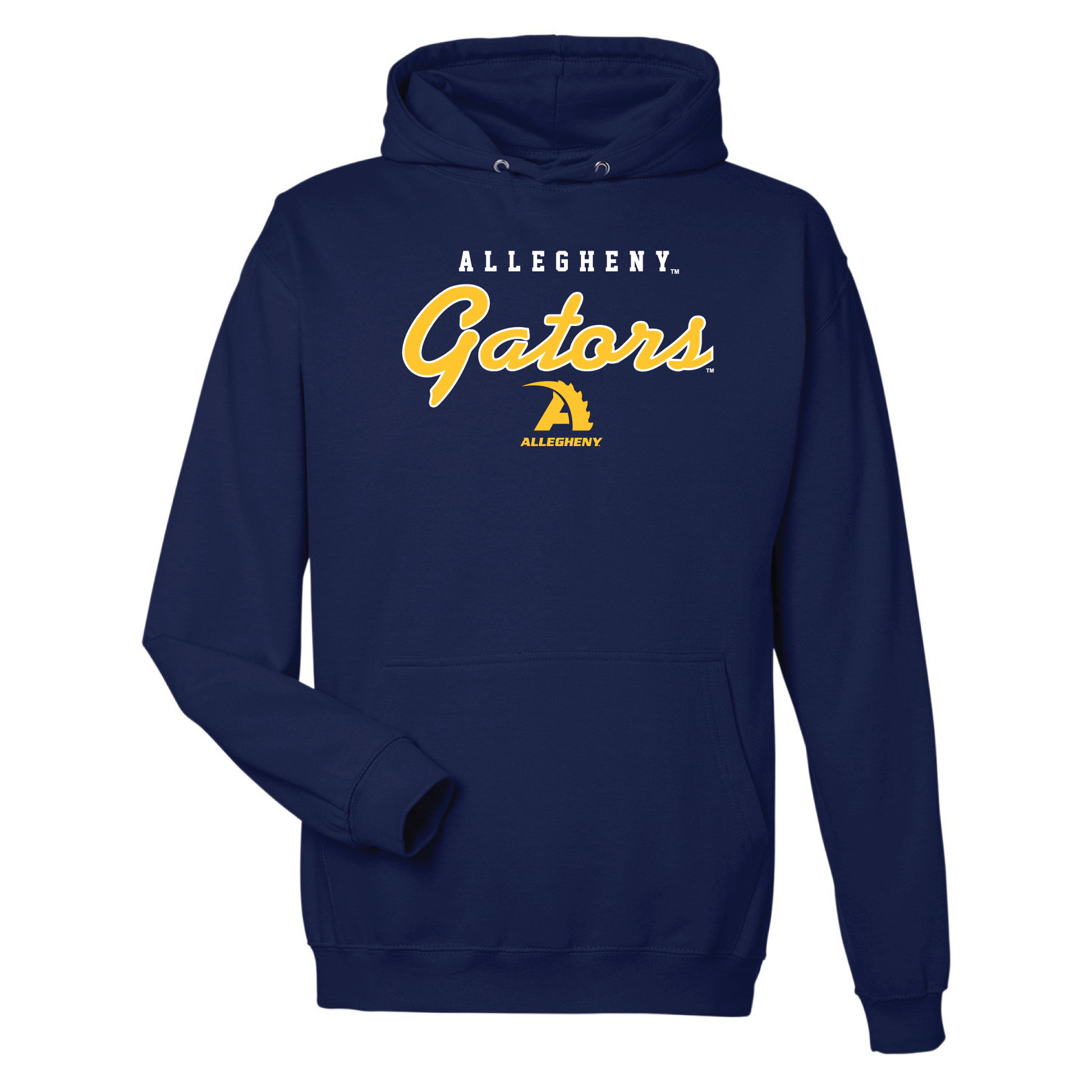Allegheny College Gators Machine Script Hooded Sweatshirt