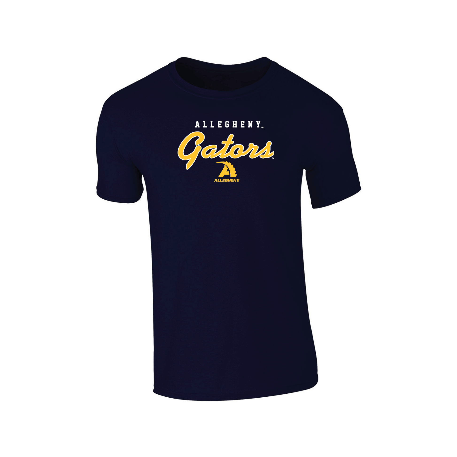 Allegheny College Gators Machine Script Adult T-Shirt