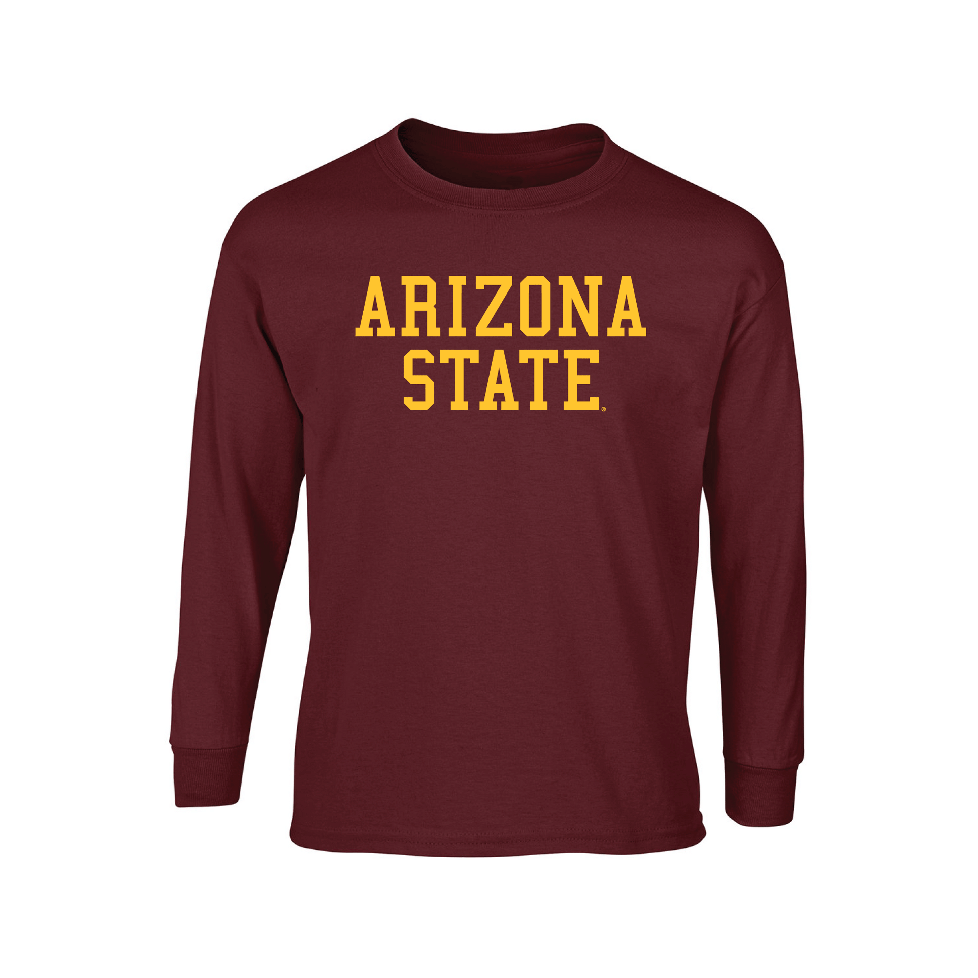 Arizona State University Sun Devils Block Adult Long Sleeve T-Shirt