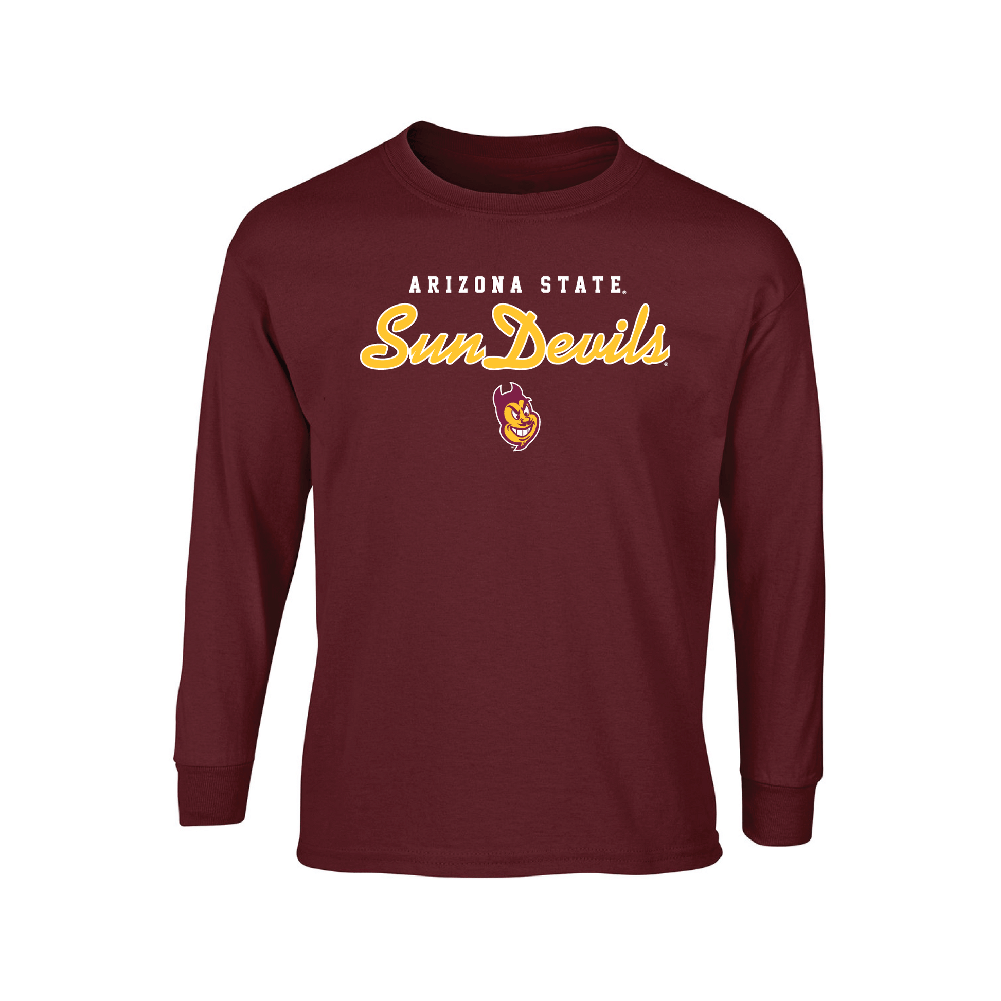 Arizona State University Sun Devils Machine Script Adult Long Sleeve T-Shirt