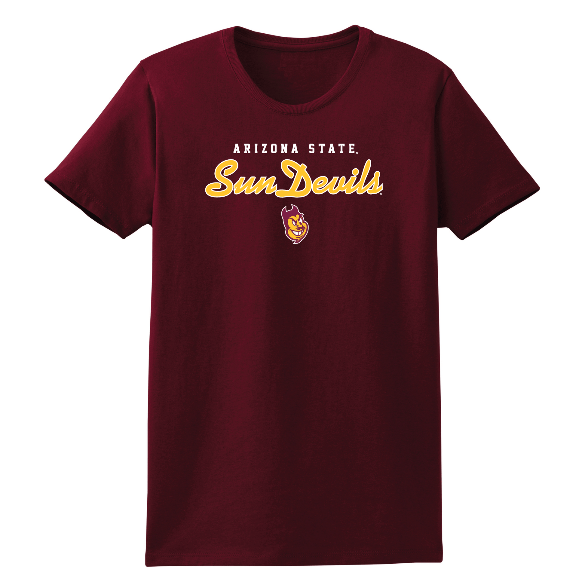 Arizona State University Sun Devils Machine Script Womens T-Shirt