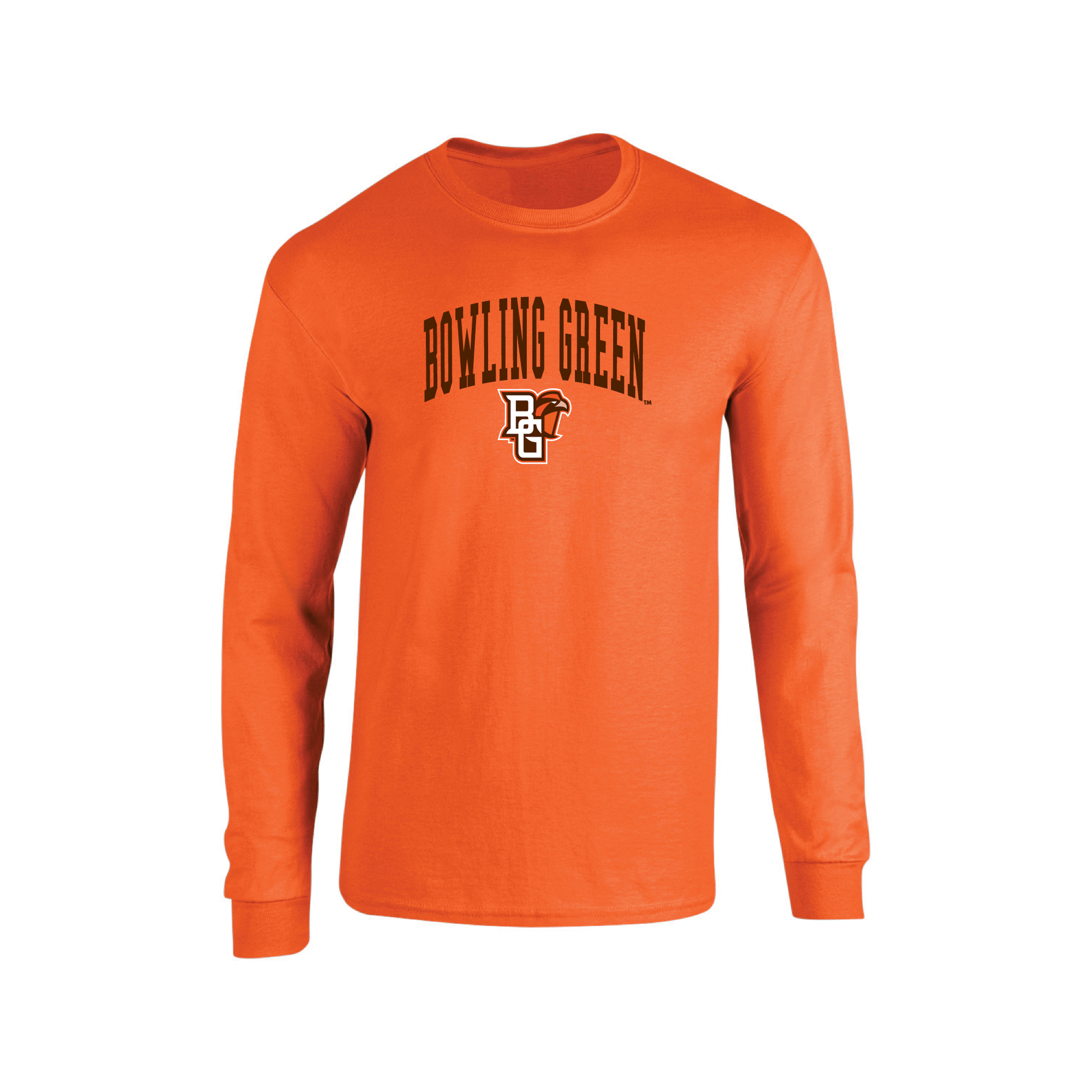 Bowling Green State University Falcons Jumbo Arch Adult Long Sleeve T-Shirt