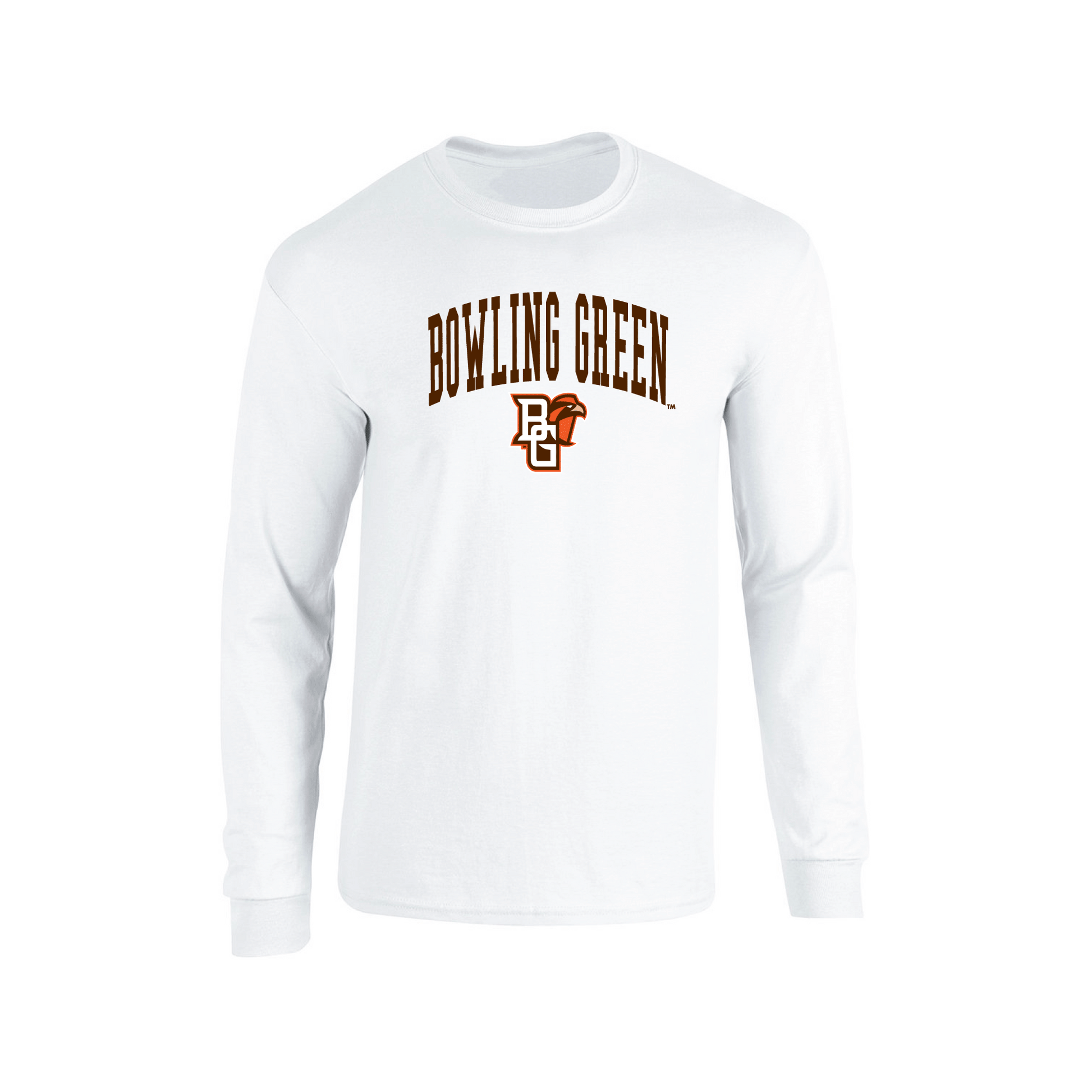 Bowling Green State University Falcons Jumbo Arch Adult Long Sleeve T-Shirt