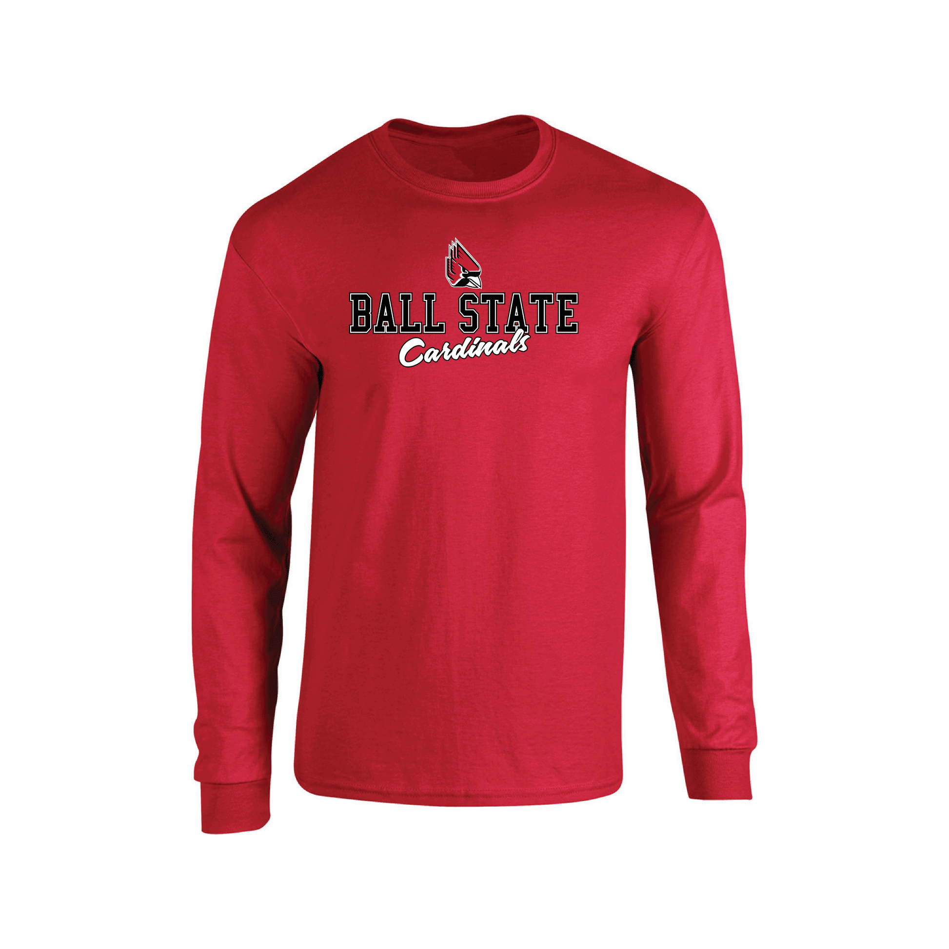 Ball State University Cardinals Campus Script Adult Long Sleeve T-Shirt