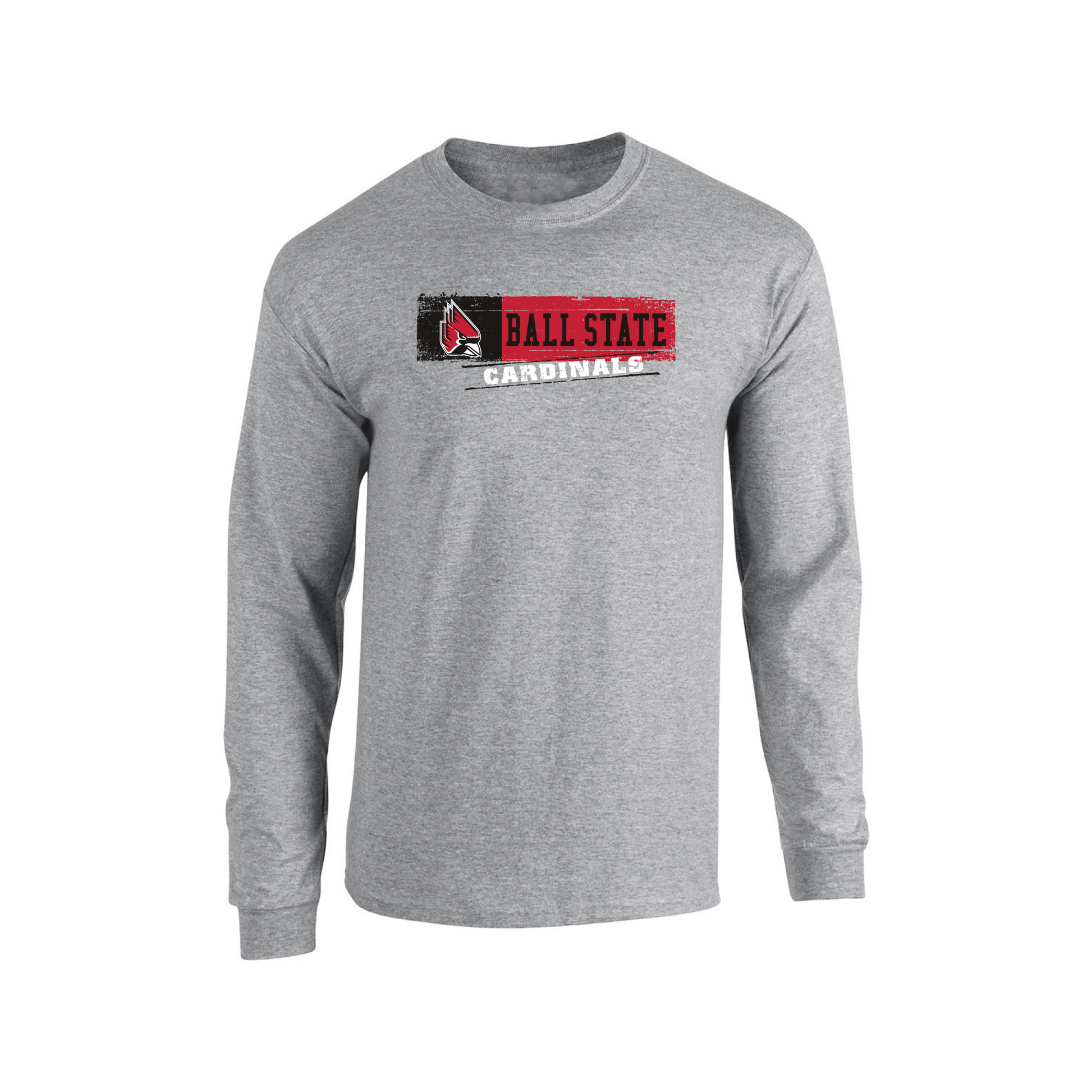 Ball State University Cardinals Sticker Adult Long Sleeve T-Shirt