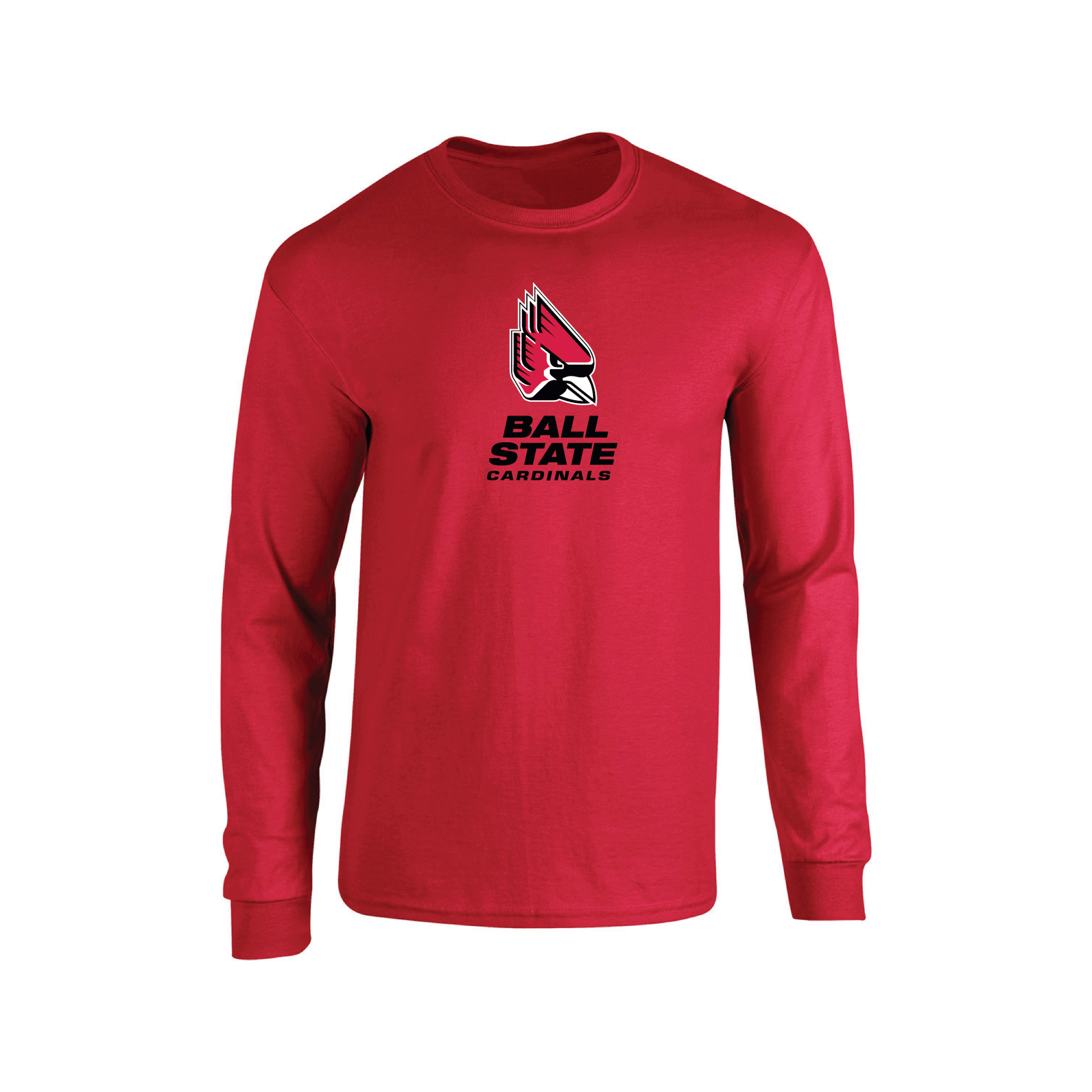 Ball State University Cardinals Jumbo Logo Adult Long Sleeve T-Shirt