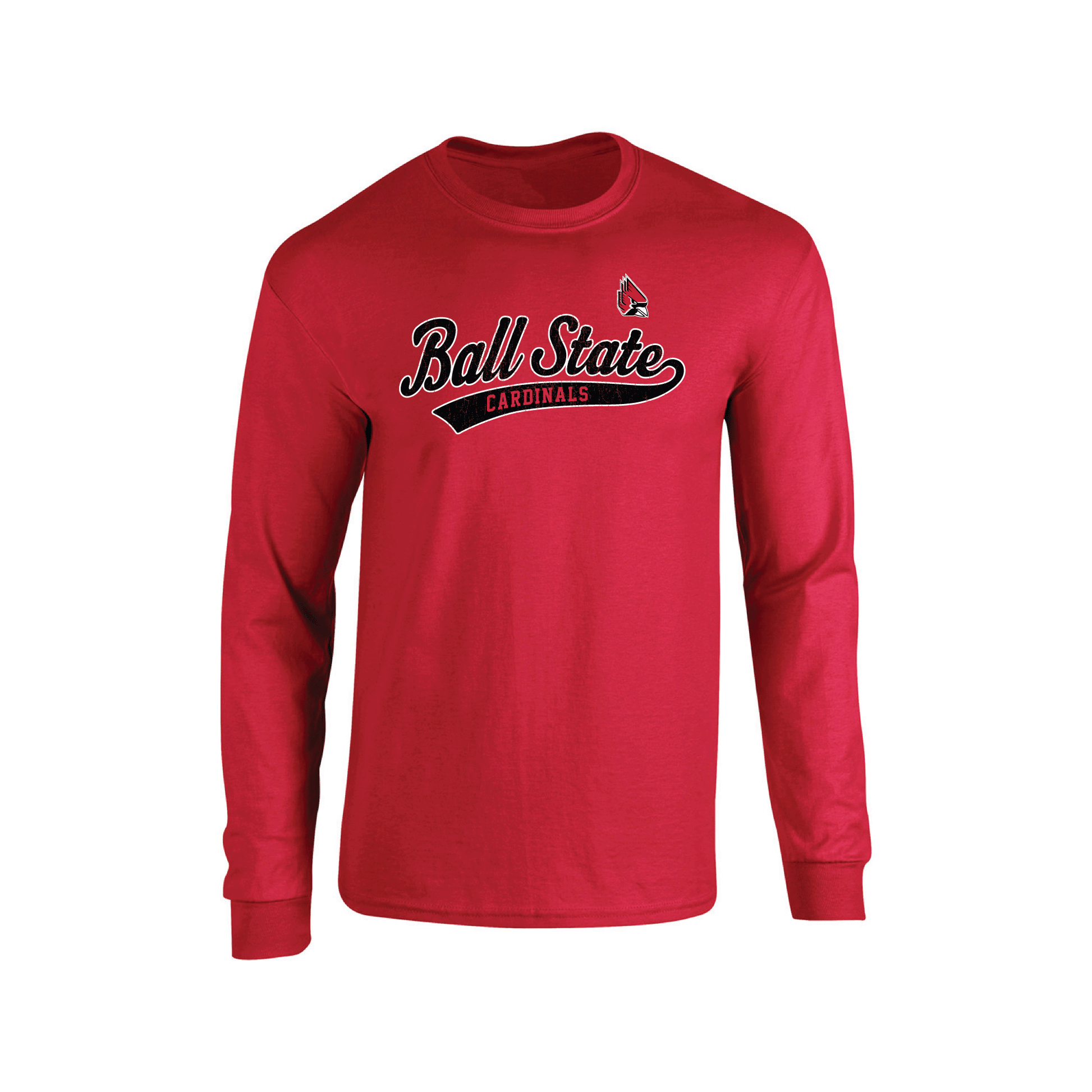 Ball State University Cardinals Old School Adult Long Sleeve T-Shirt