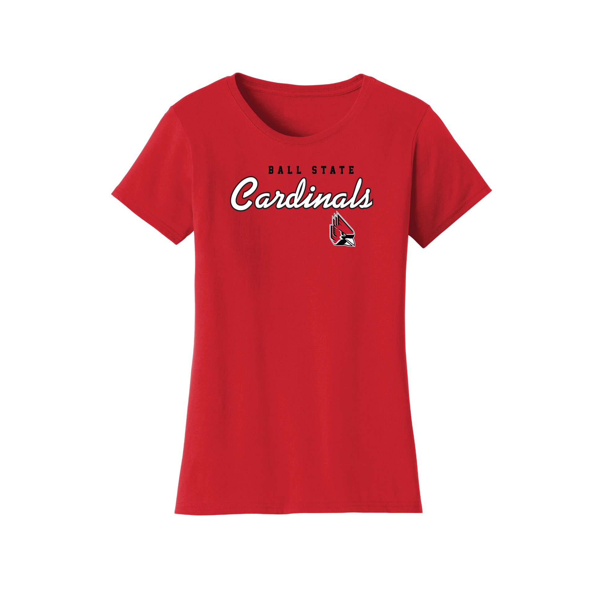 Ball State University Cardinals Machine Script Womens T-Shirt