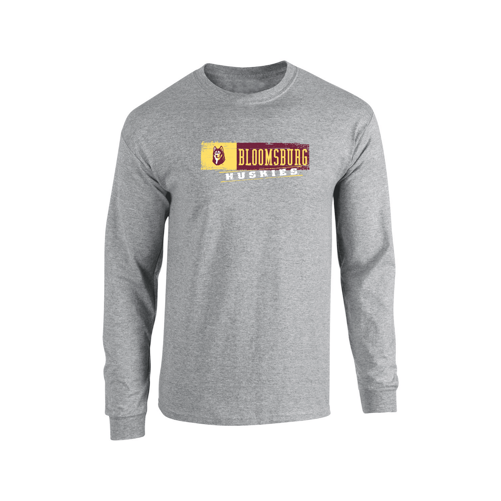 Bloomsburg University Huskies Sticker Adult Long Sleeve T-Shirt