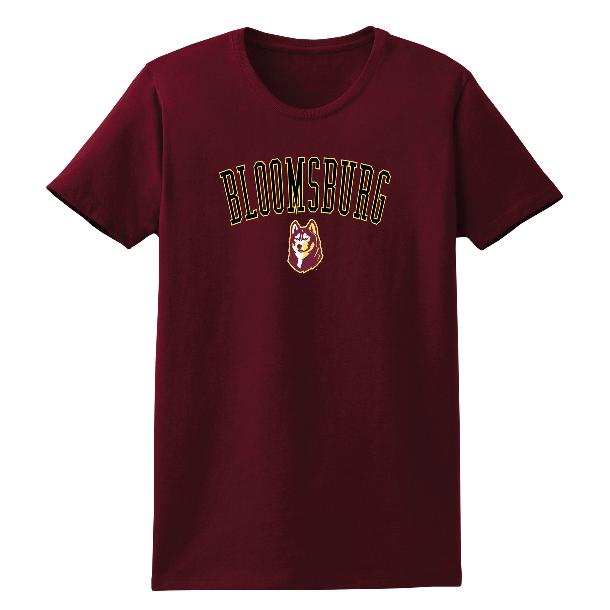 Bloomsburg University Huskies Jumbo Arch Womens T-Shirt