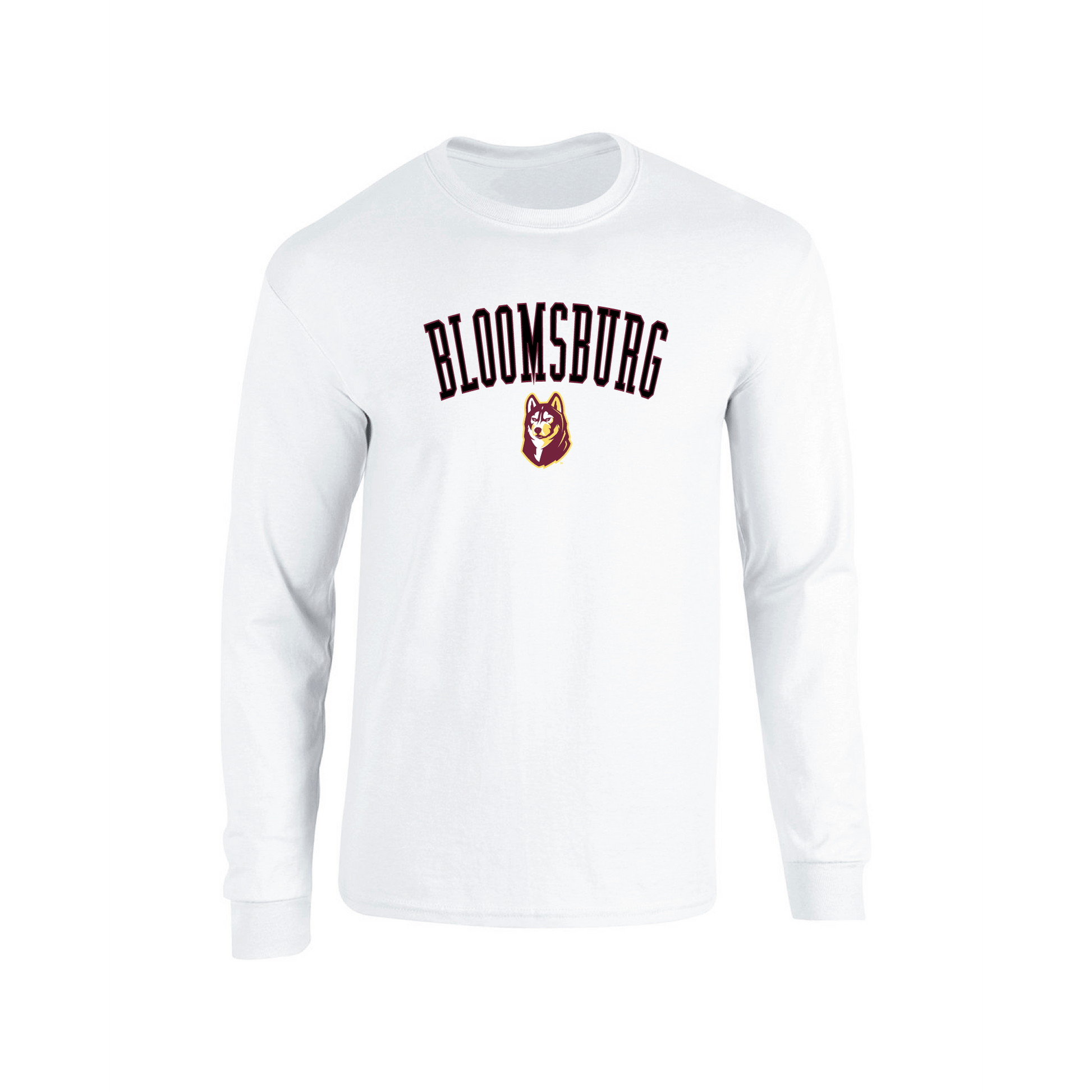 Bloomsburg University Huskies Jumbo Arch Adult Long Sleeve T-Shirt