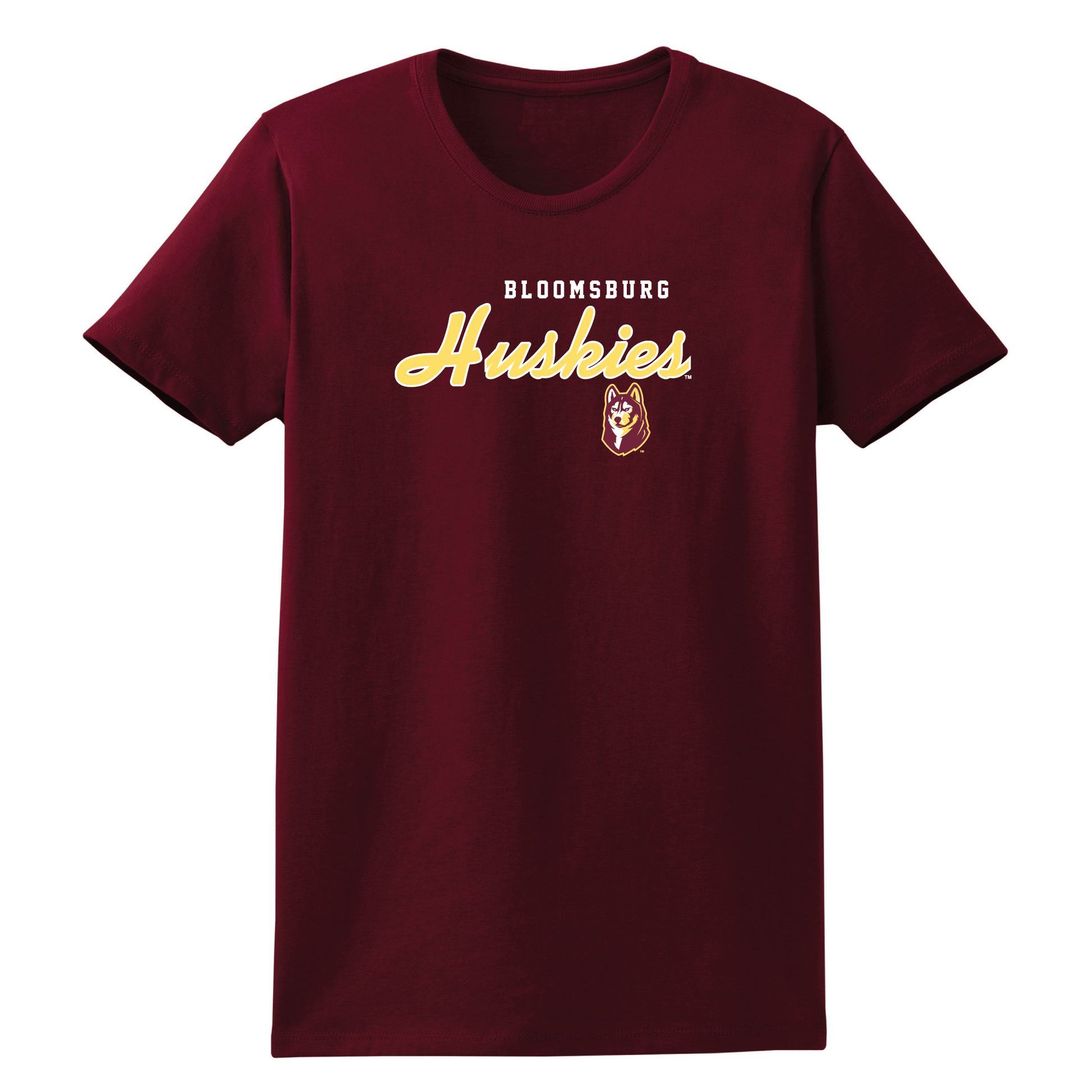 Bloomsburg University Huskies Machine Script Womens T-Shirt