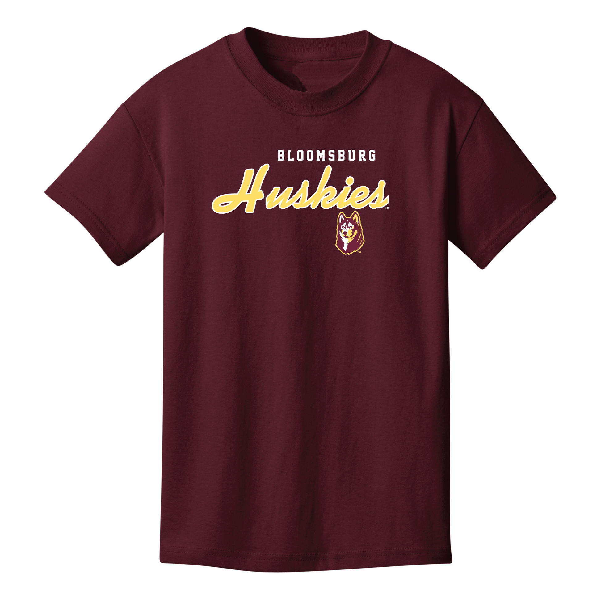 Bloomsburg University Huskies Machine Script Youth T-Shirt