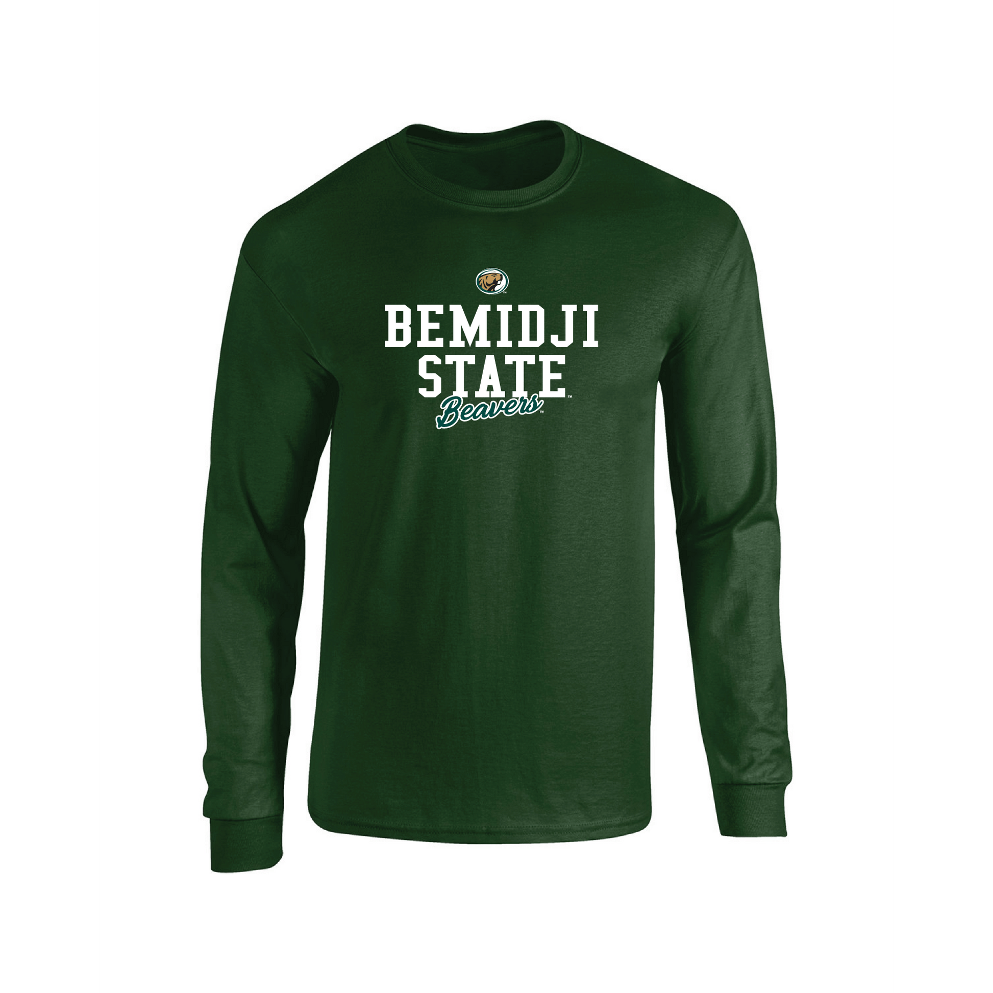 Bemidji State University Beavers Campus Script Adult Long Sleeve T-Shirt