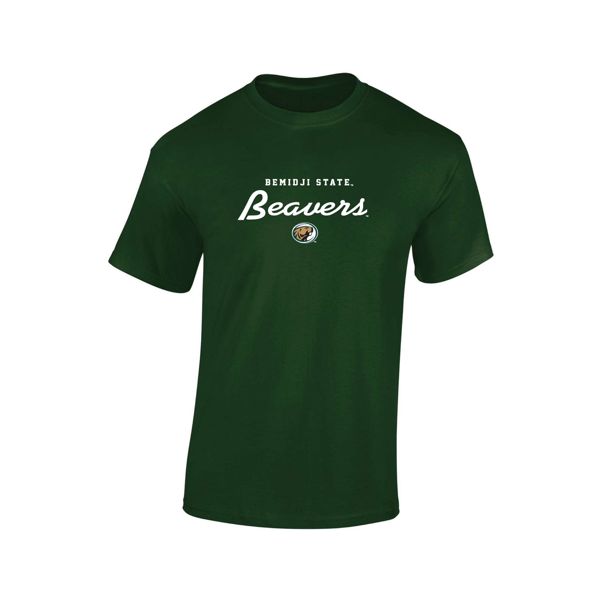 Bemidji State University Beavers Machine Script Adult T-Shirt