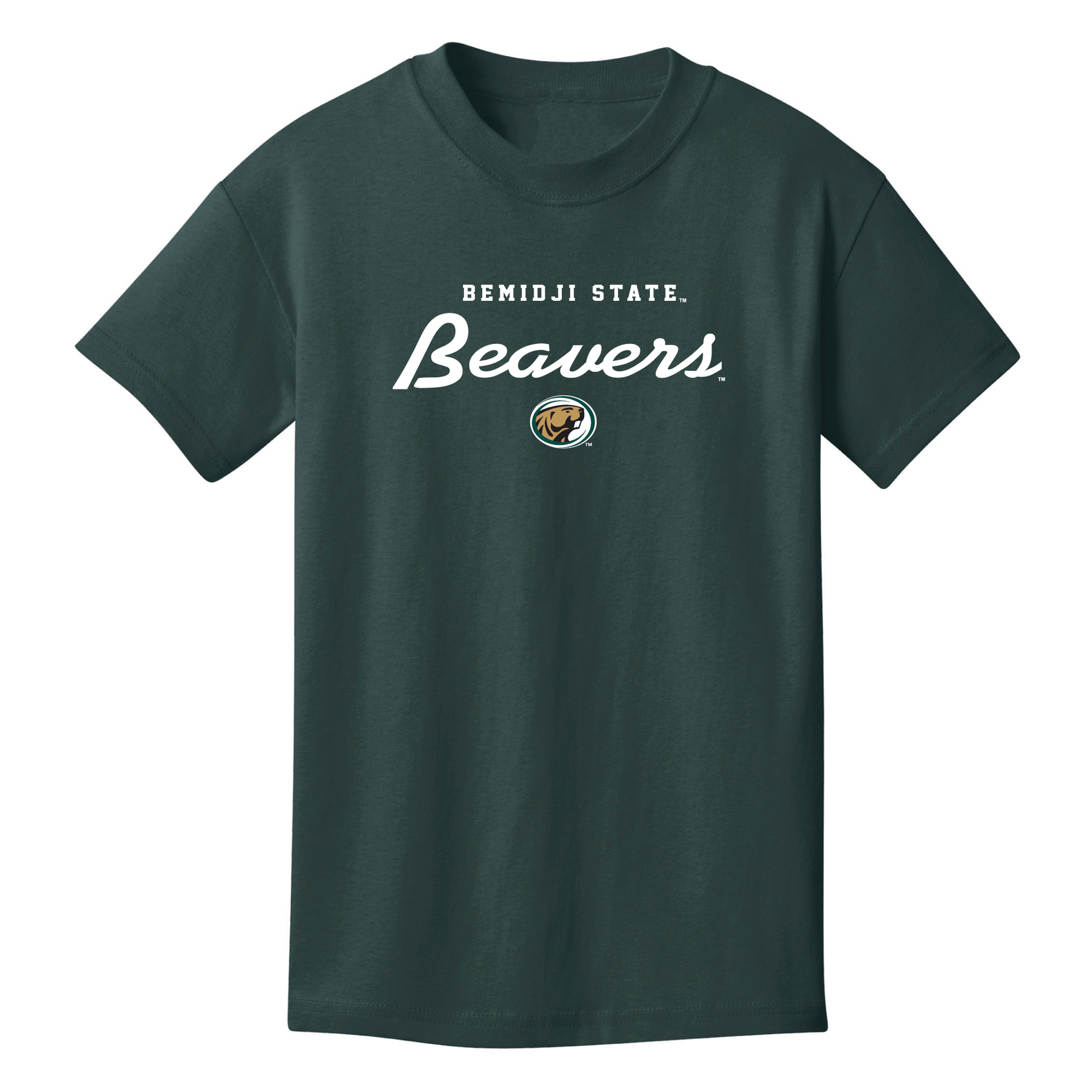 Bemidji State University Beavers Machine Script Youth T-Shirt