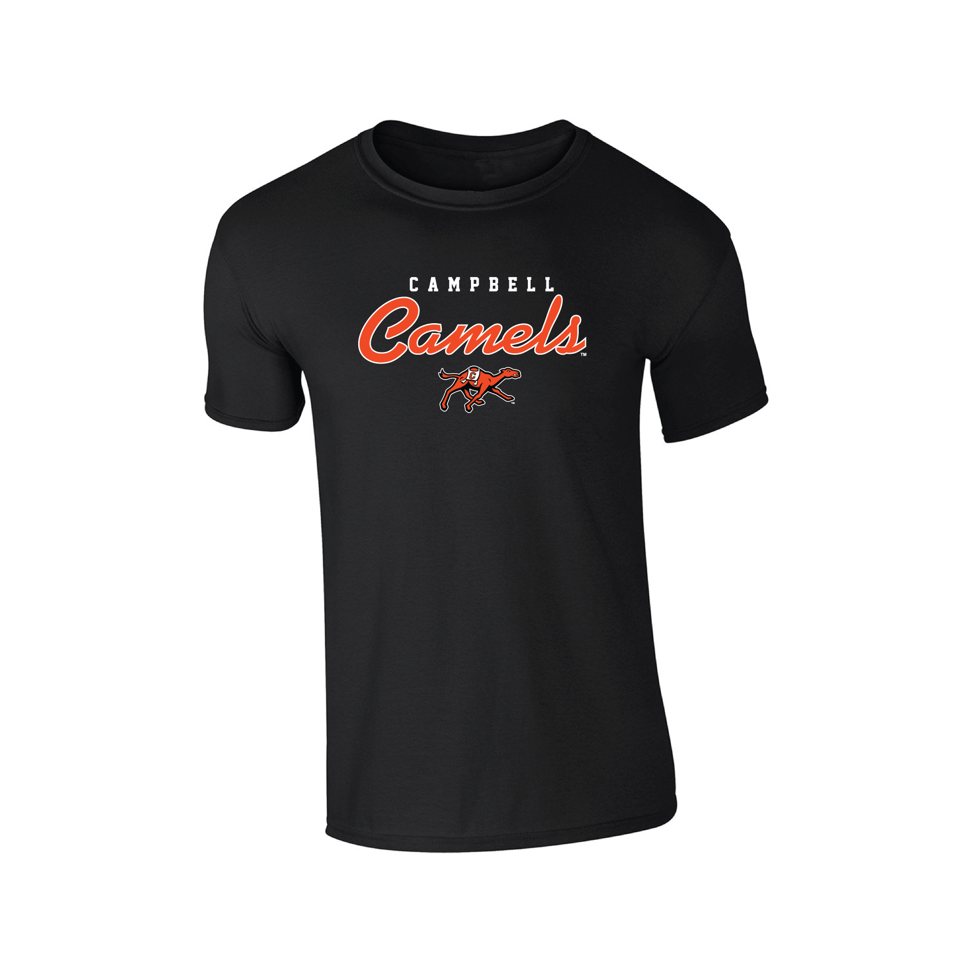 Campbell University Camels Machine Script Adult T-Shirt