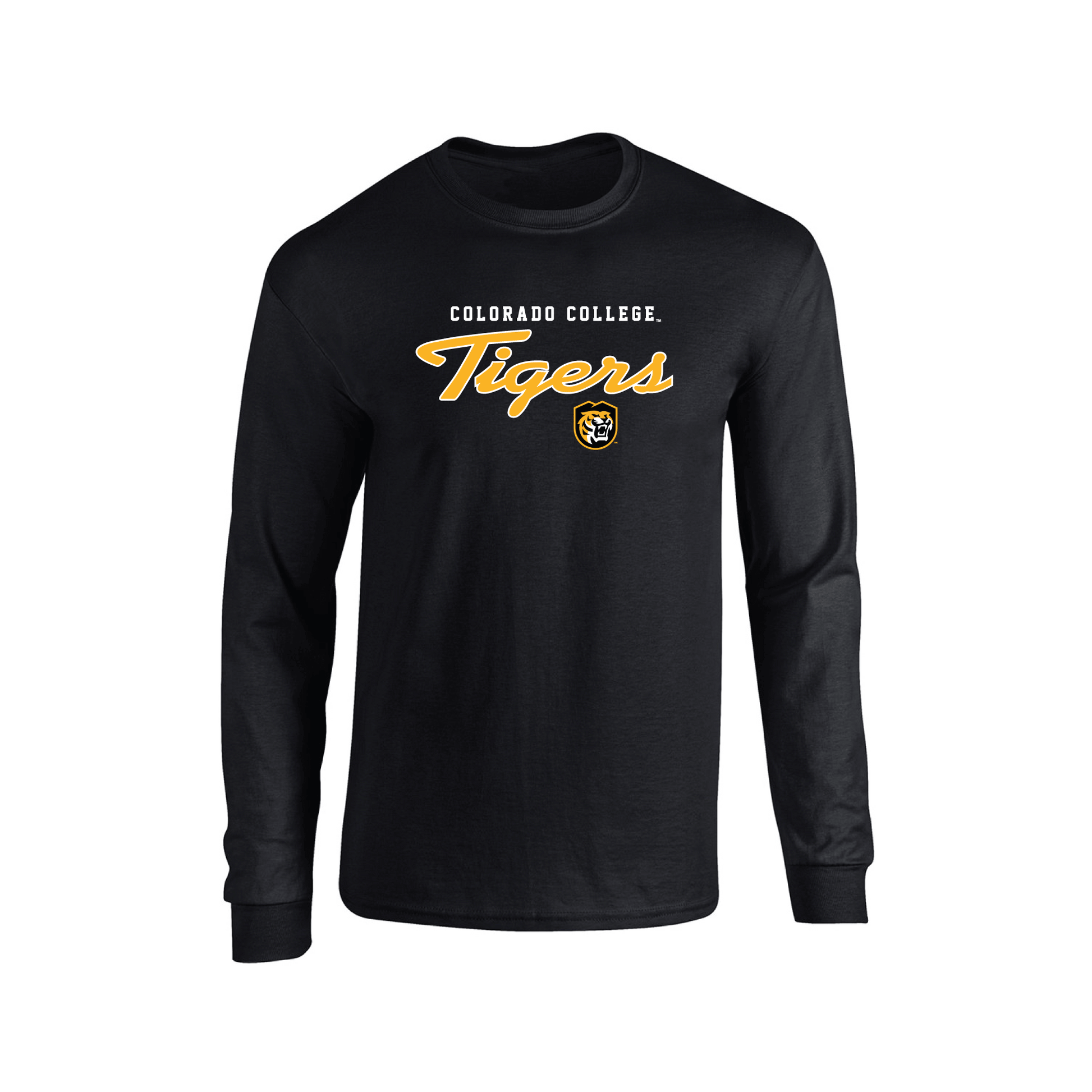 Colorado College Tigers Machine Script Adult Long Sleeve T-Shirt