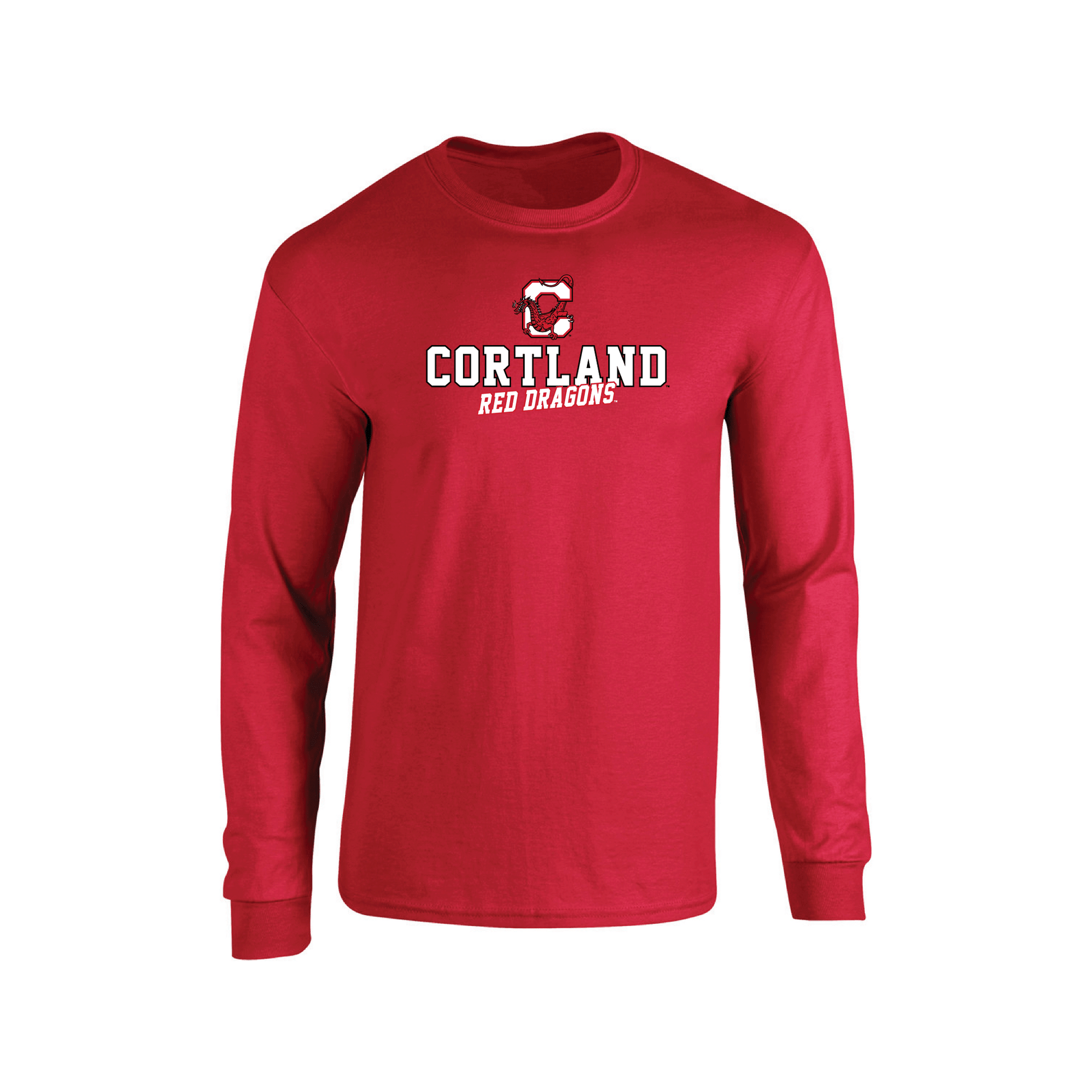 State University of New York at Cortland Red Dragons Campus Script Adult Long Sleeve T-Shirt