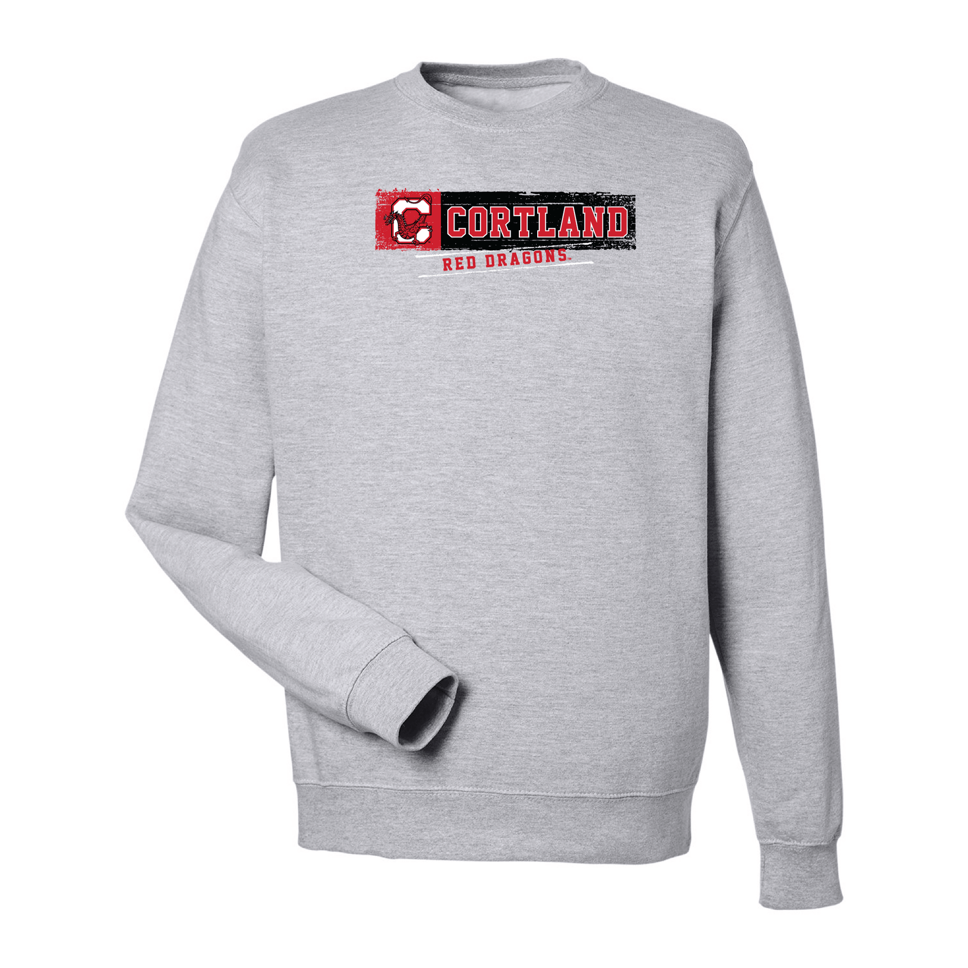 State University of New York at Cortland Red Dragons Sticker Crewneck Sweatshirt