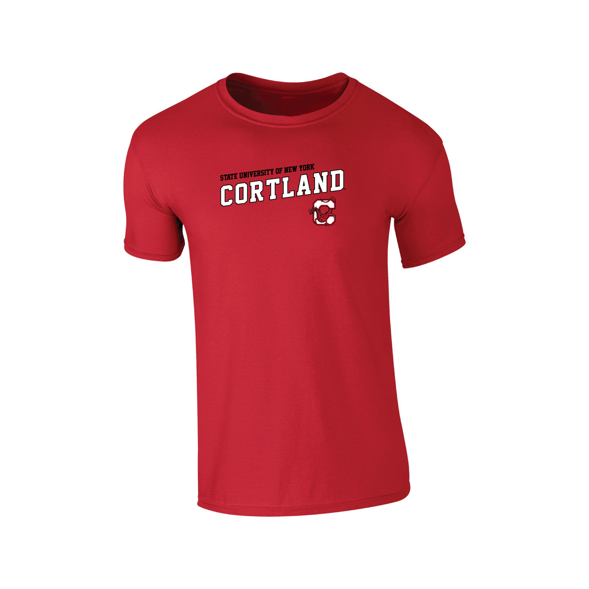 State University of New York at Cortland Red Dragons Uphill Victory Adult T-Shirt