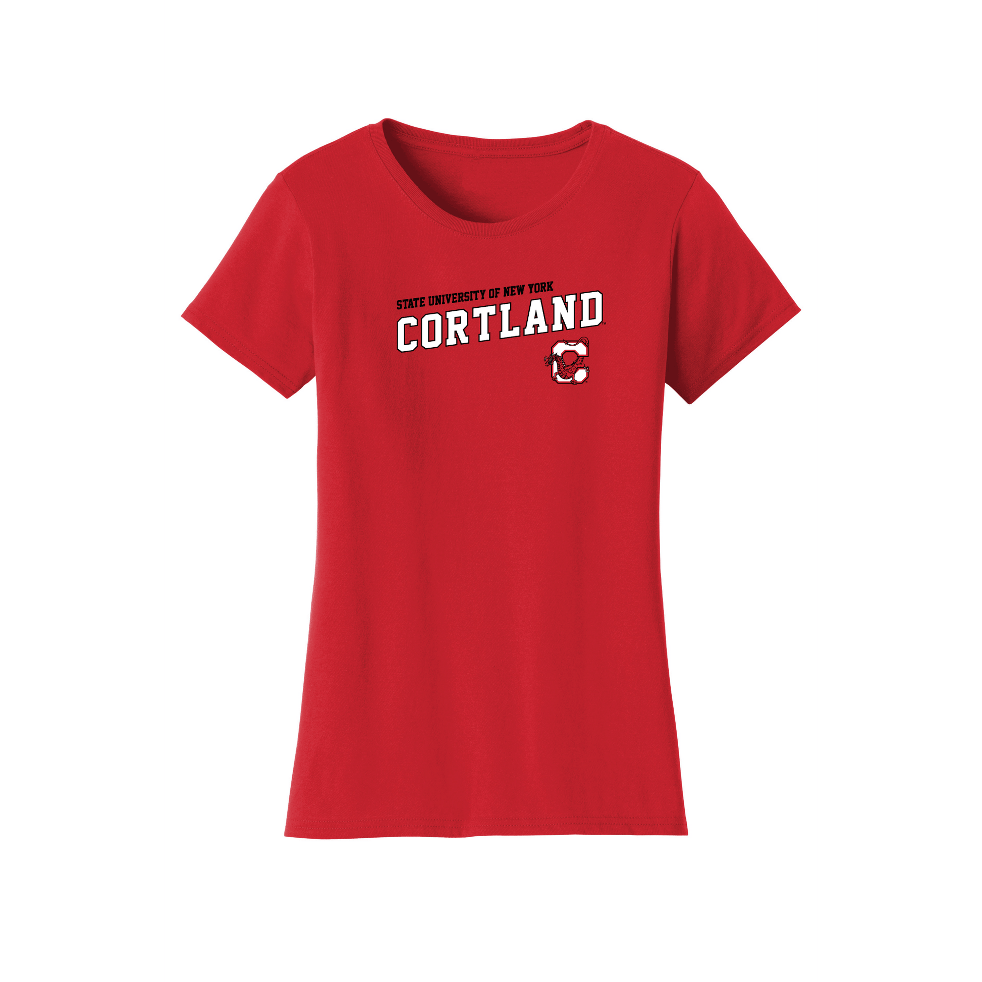 State University of New York at Cortland Red Dragons Uphill Victory Womens T-Shirt