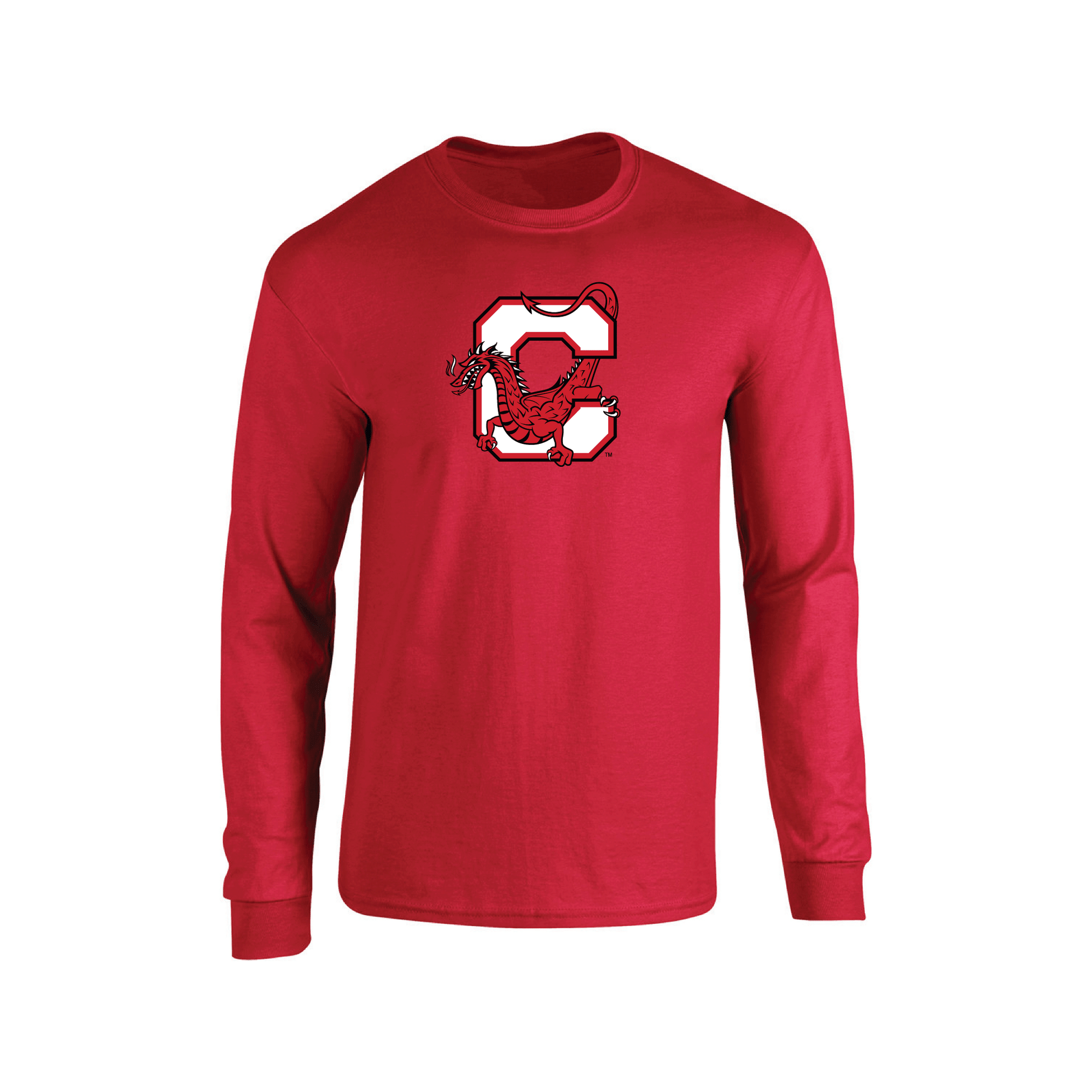 State University of New York at Cortland Red Dragons Jumbo Logo Adult Long Sleeve T-Shirt