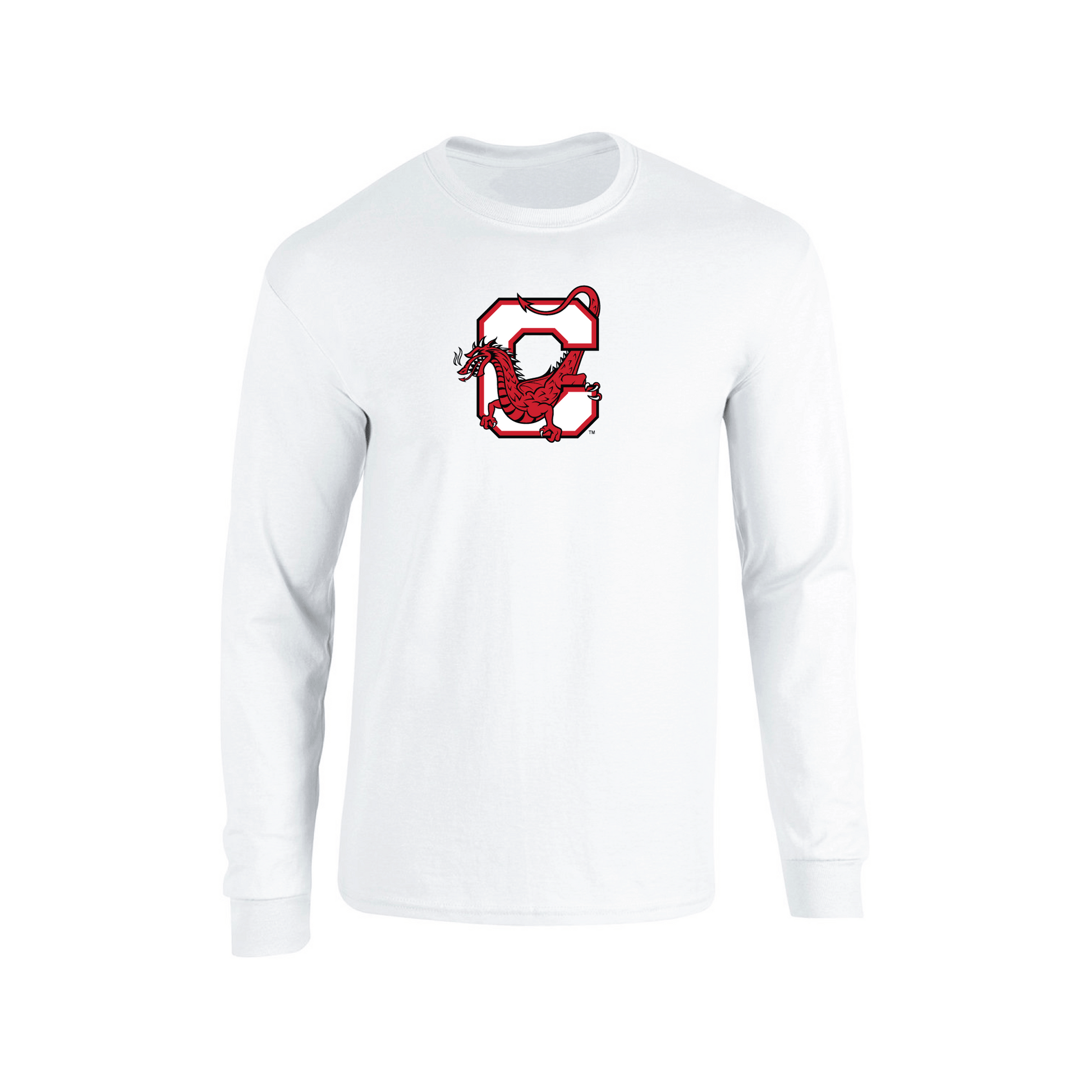 State University of New York at Cortland Red Dragons Jumbo Logo Adult Long Sleeve T-Shirt