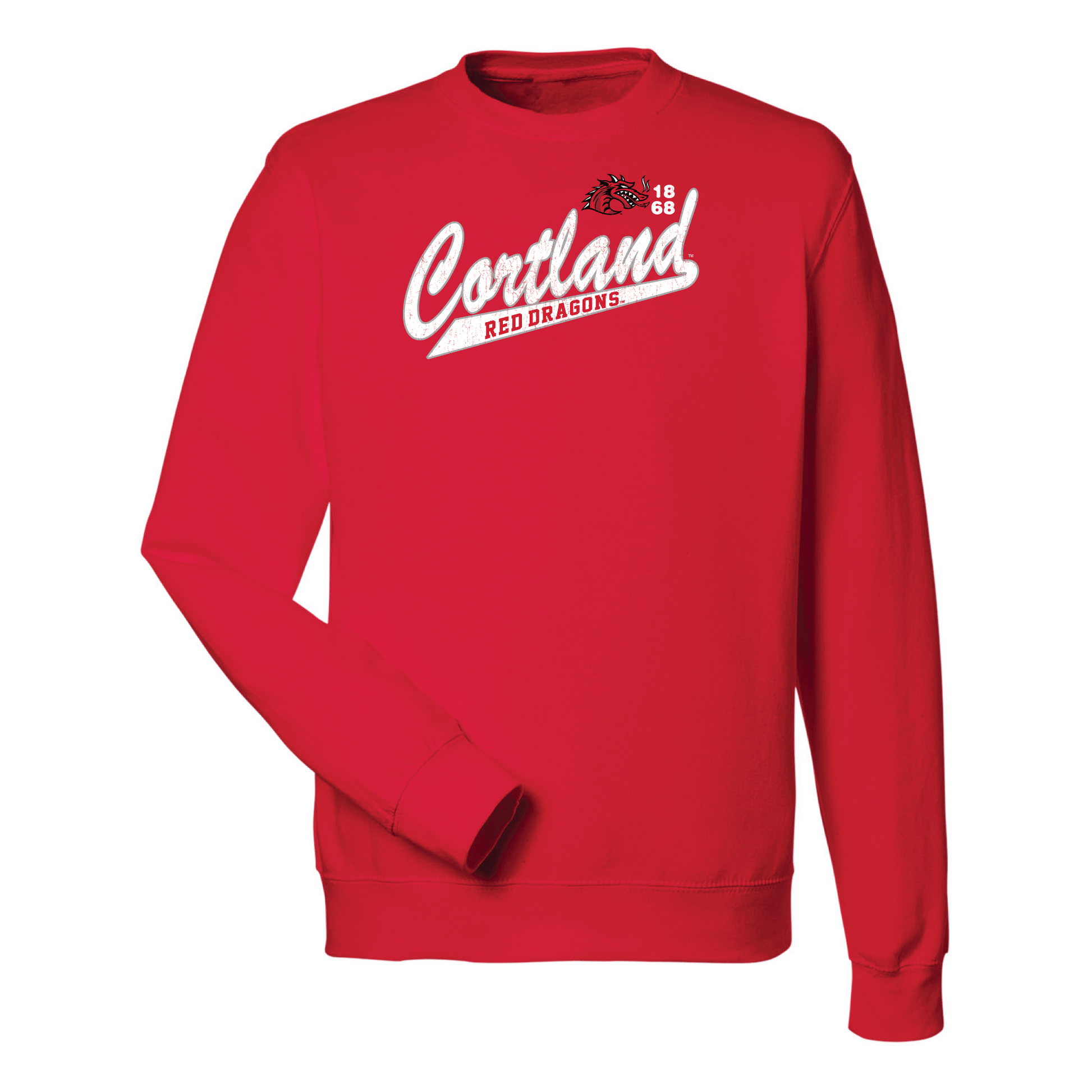 State University of New York at Cortland Red Dragons Old School Crewneck Sweatshirt