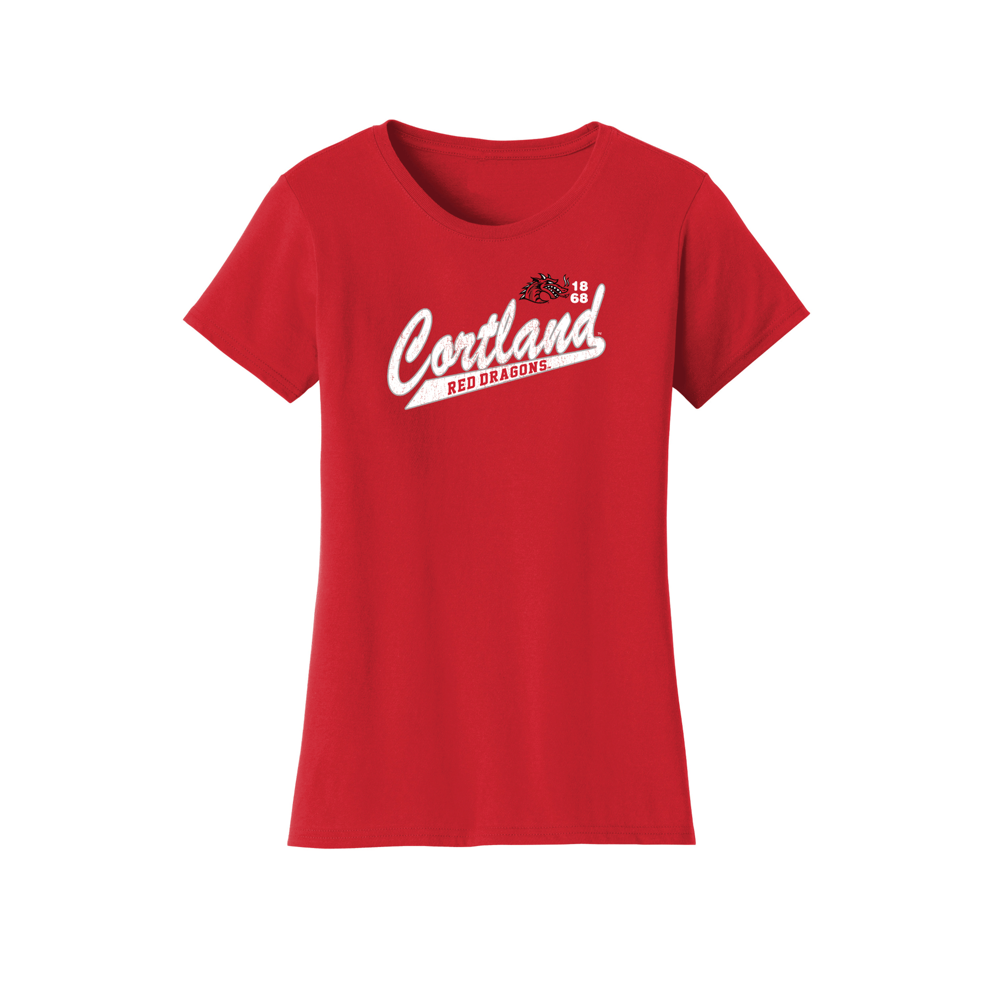 State University of New York at Cortland Red Dragons Old School Womens T-Shirt