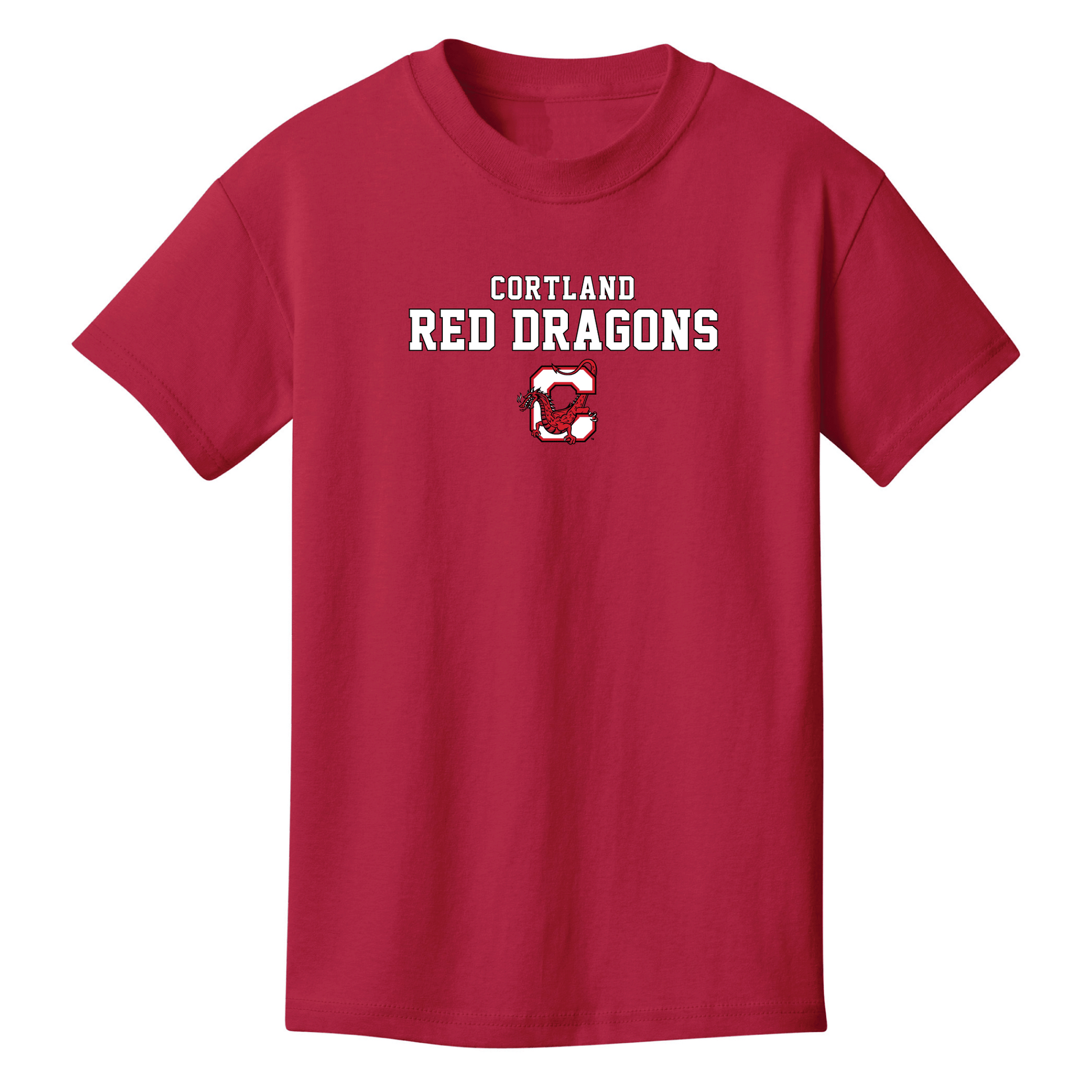 State University of New York at Cortland Red Dragons Machine Script Youth T-Shirt