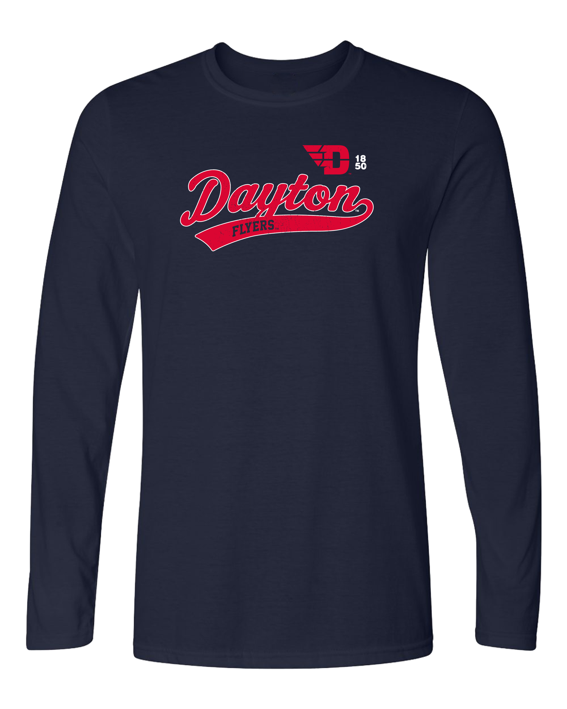 University of Dayton Flyers Old School Adult Long Sleeve T-Shirt