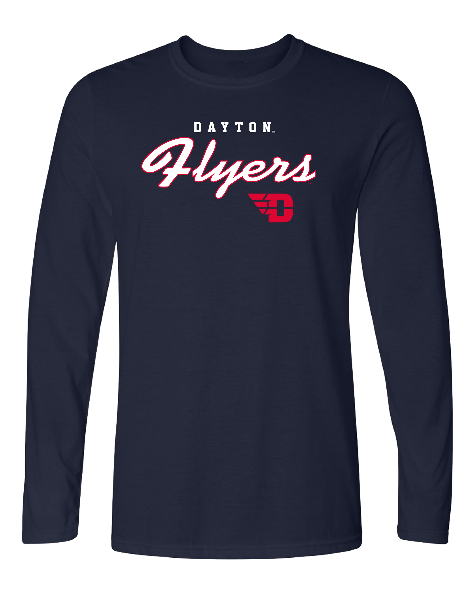 University of Dayton Flyers Machine Script Adult Long Sleeve T-Shirt