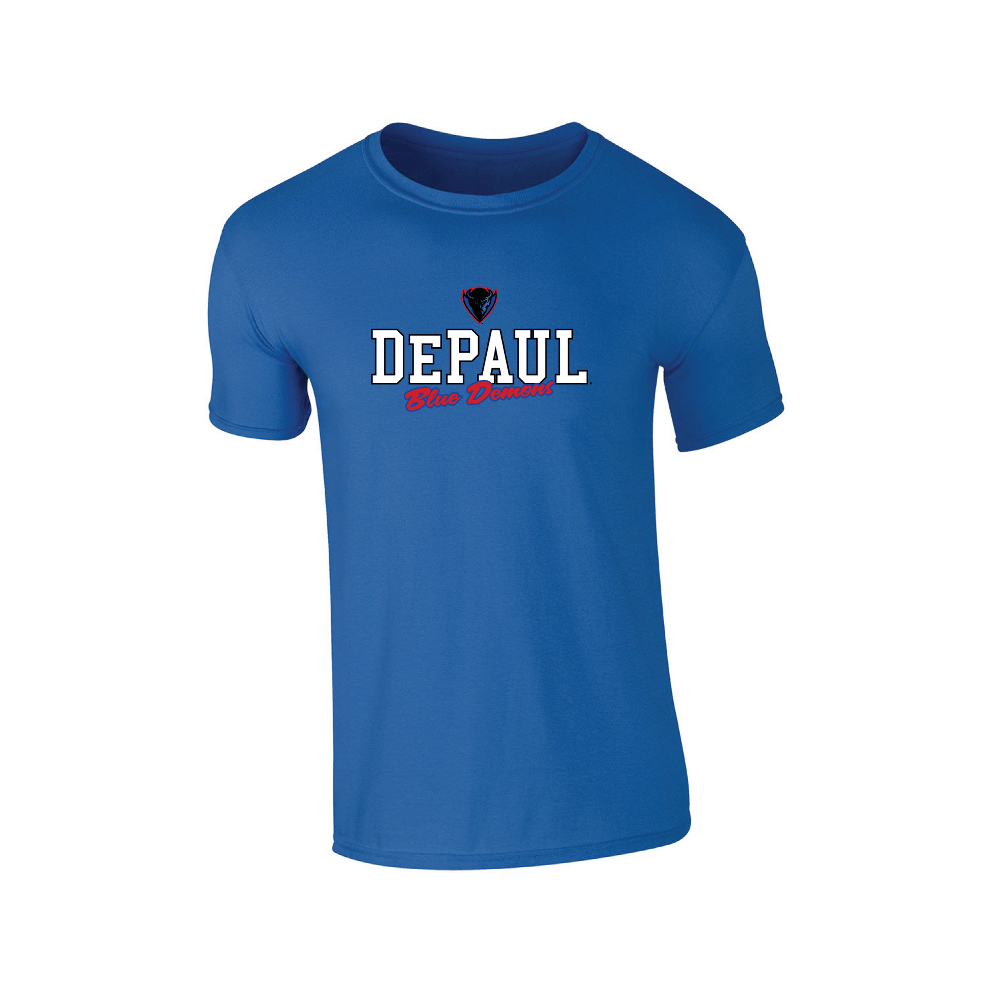 DePaul University Blue Demons Campus Script Adult T-Shirt