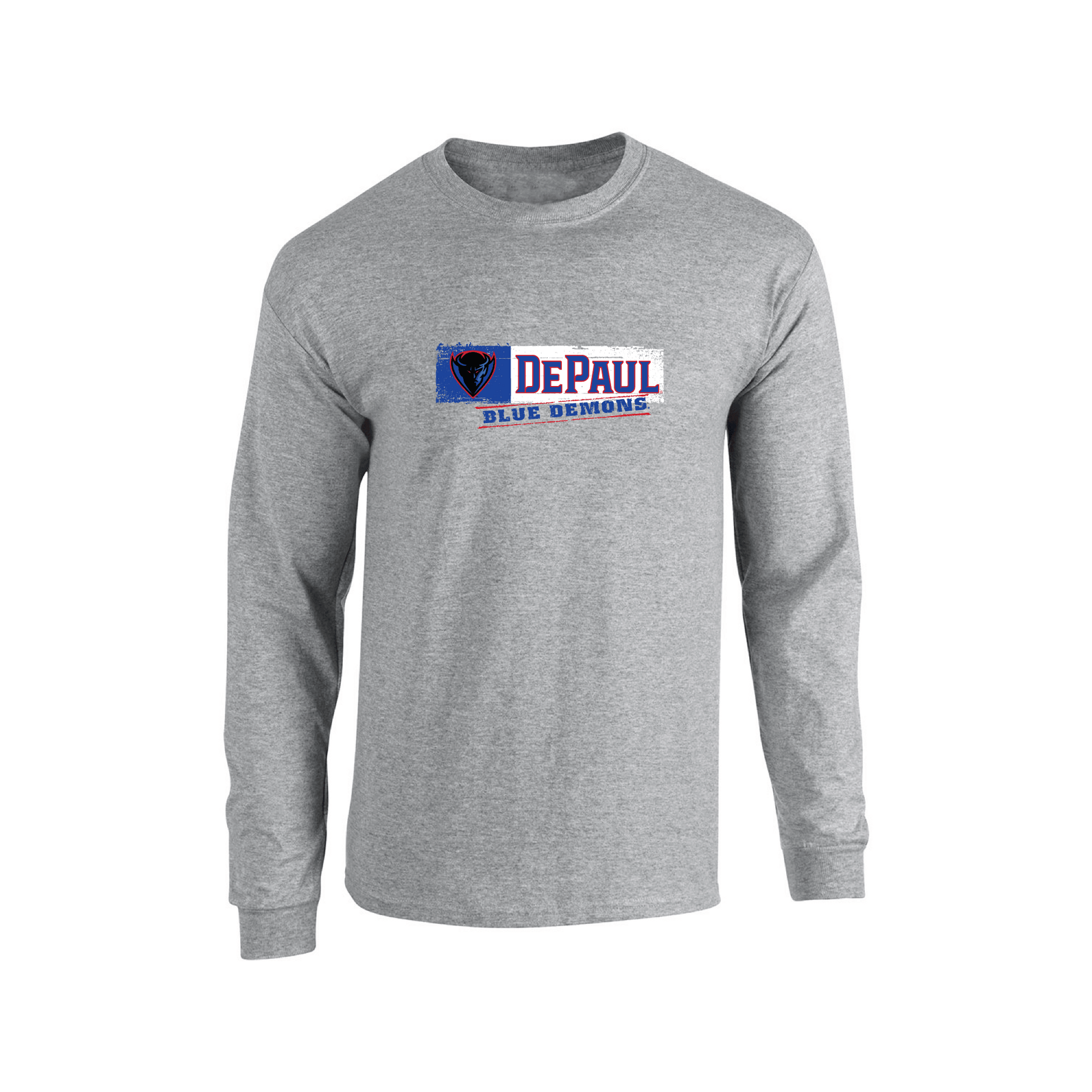 DePaul University Blue Demons Sticker Adult Long Sleeve T-Shirt
