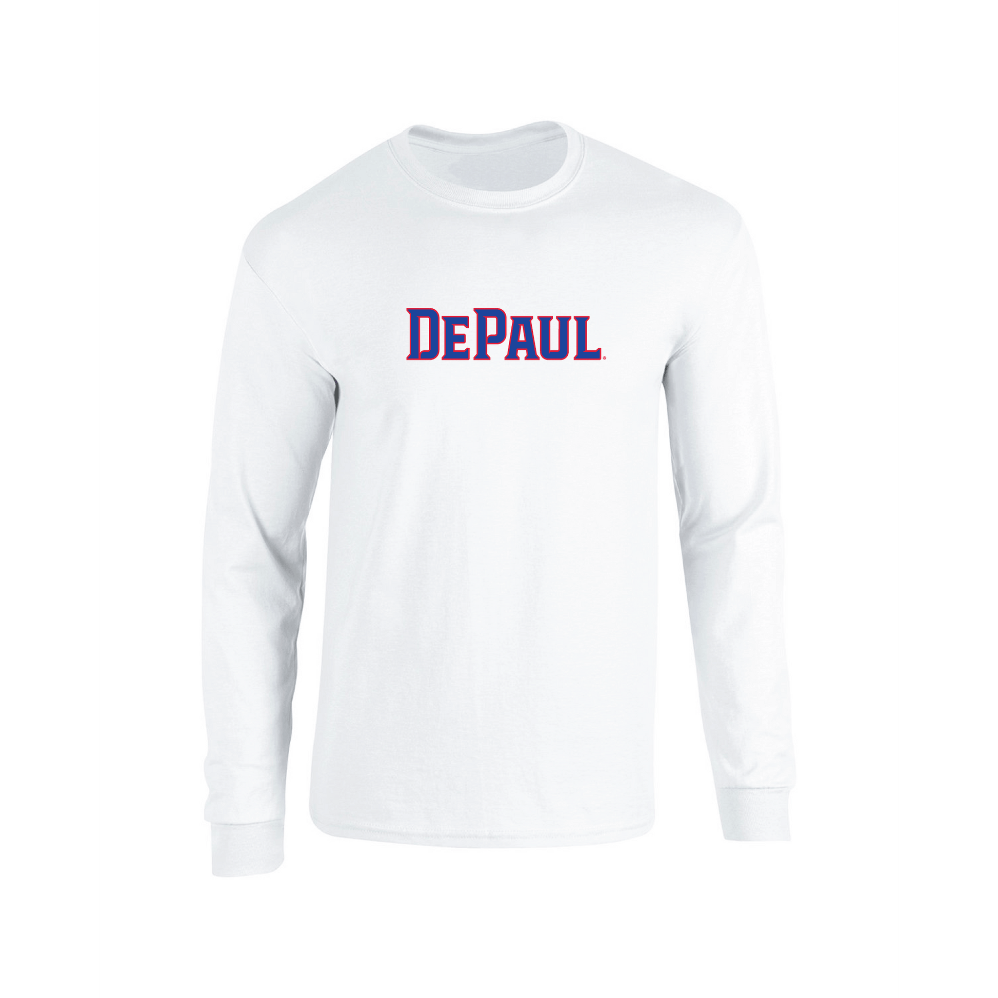 DePaul University Blue Demons Block Adult Long Sleeve T-Shirt