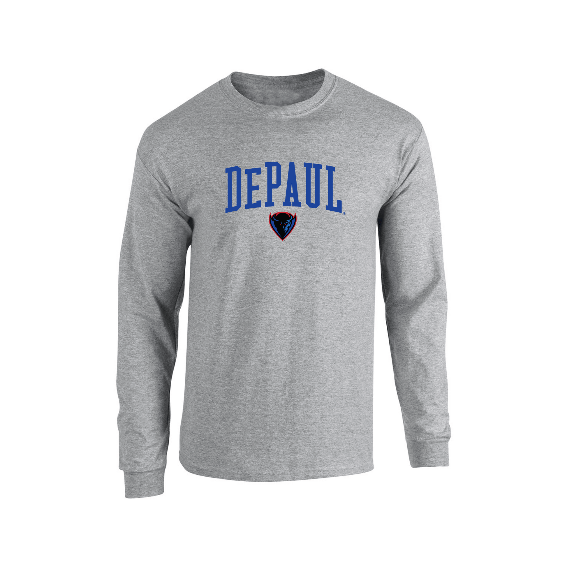 DePaul University Blue Demons Jumbo Arch Adult Long Sleeve T-Shirt