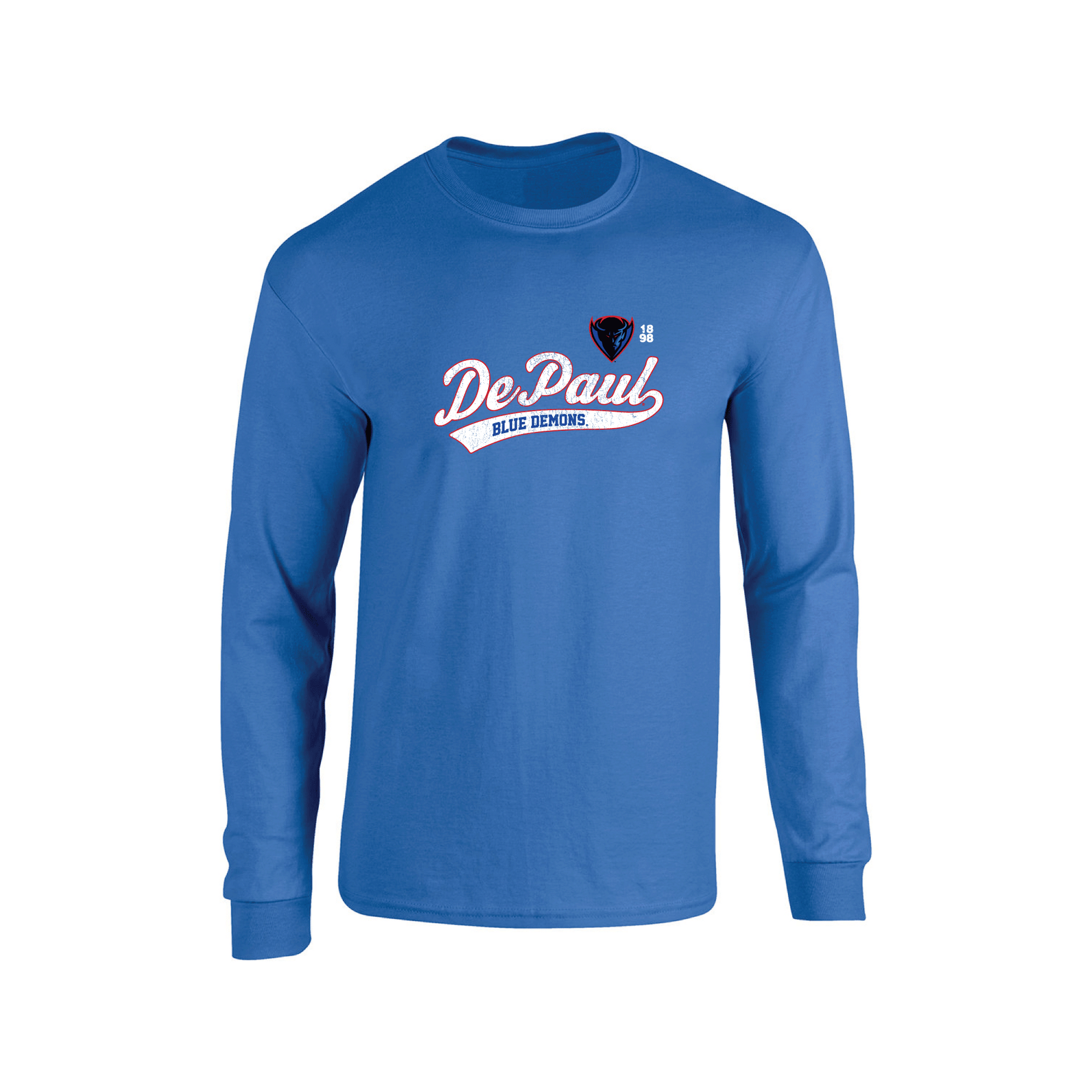 DePaul University Blue Demons Old School Adult Long Sleeve T-Shirt