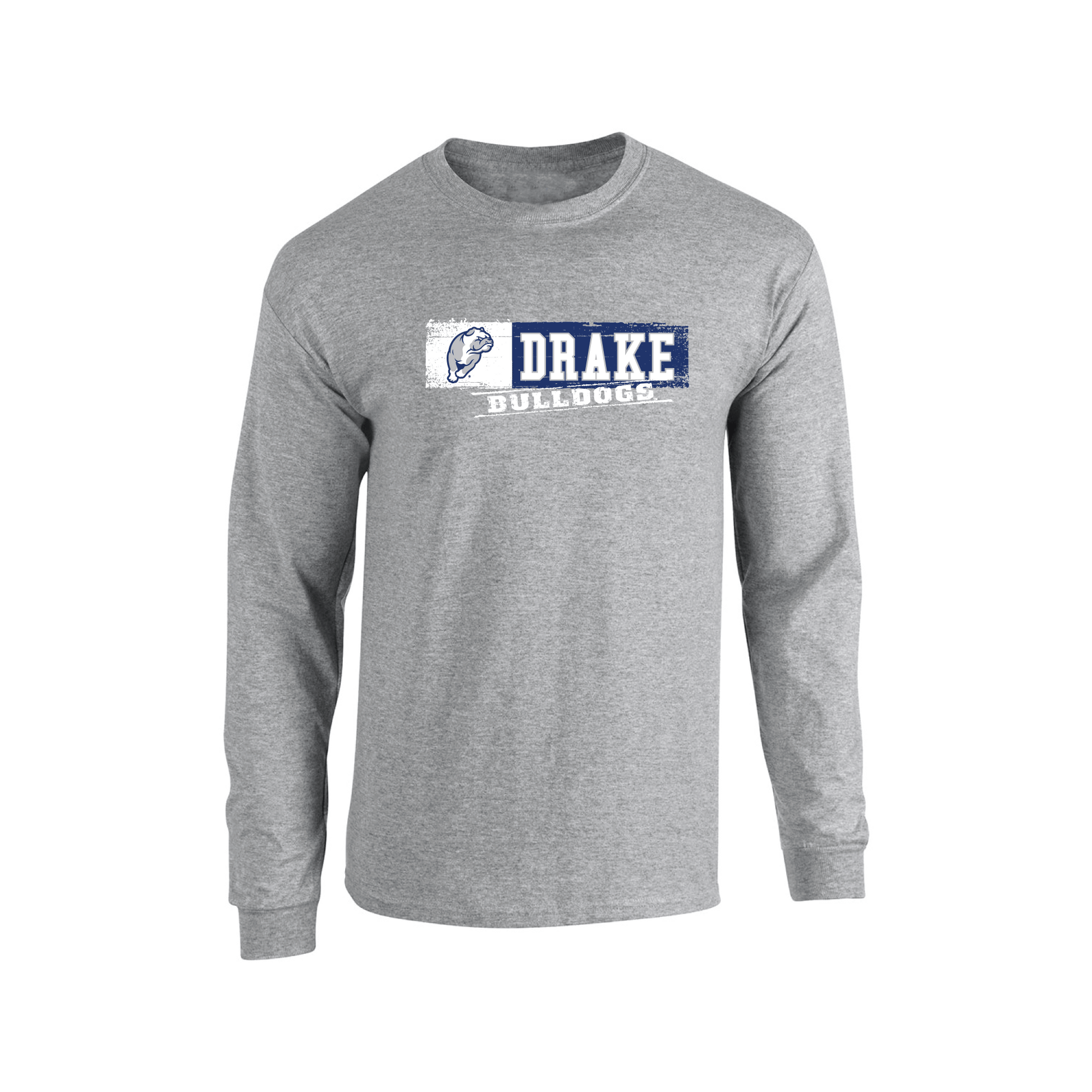 Drake University Bulldogs Sticker Adult Long Sleeve T-Shirt