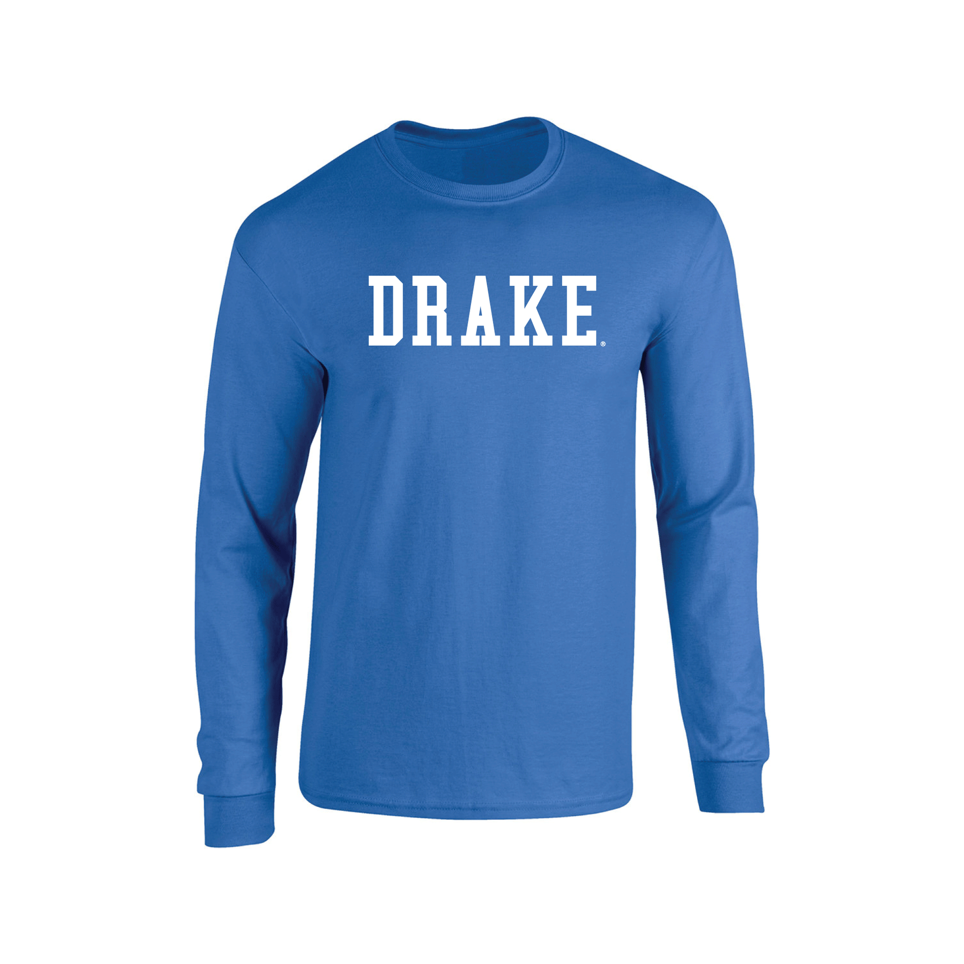 Drake University Bulldogs Block Adult Long Sleeve T-Shirt