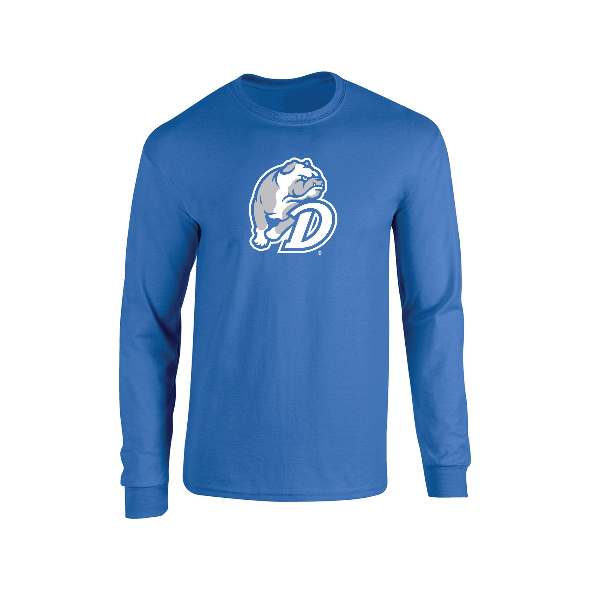 Drake University Bulldogs Jumbo Logo Adult Long Sleeve T-Shirt