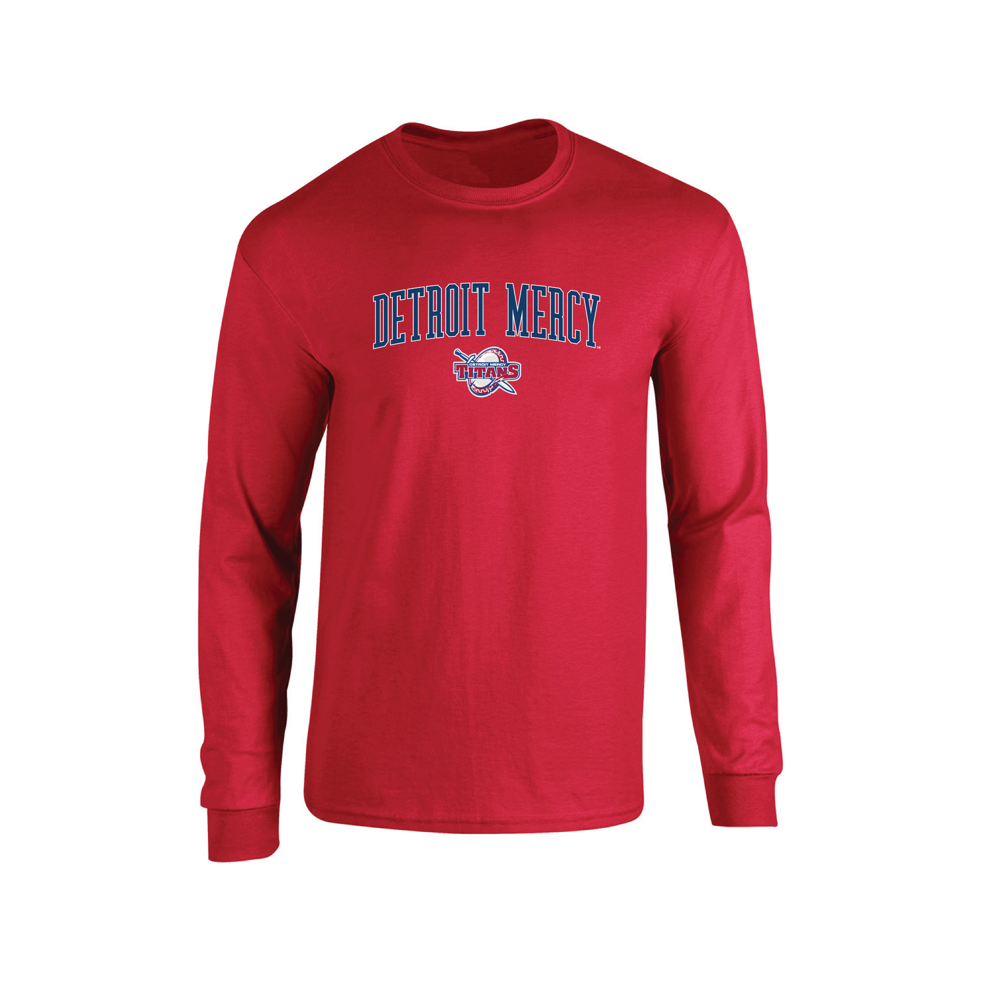 University of Detroit Mercy Titans Jumbo Arch Long Sleeve T-shirt Unisex