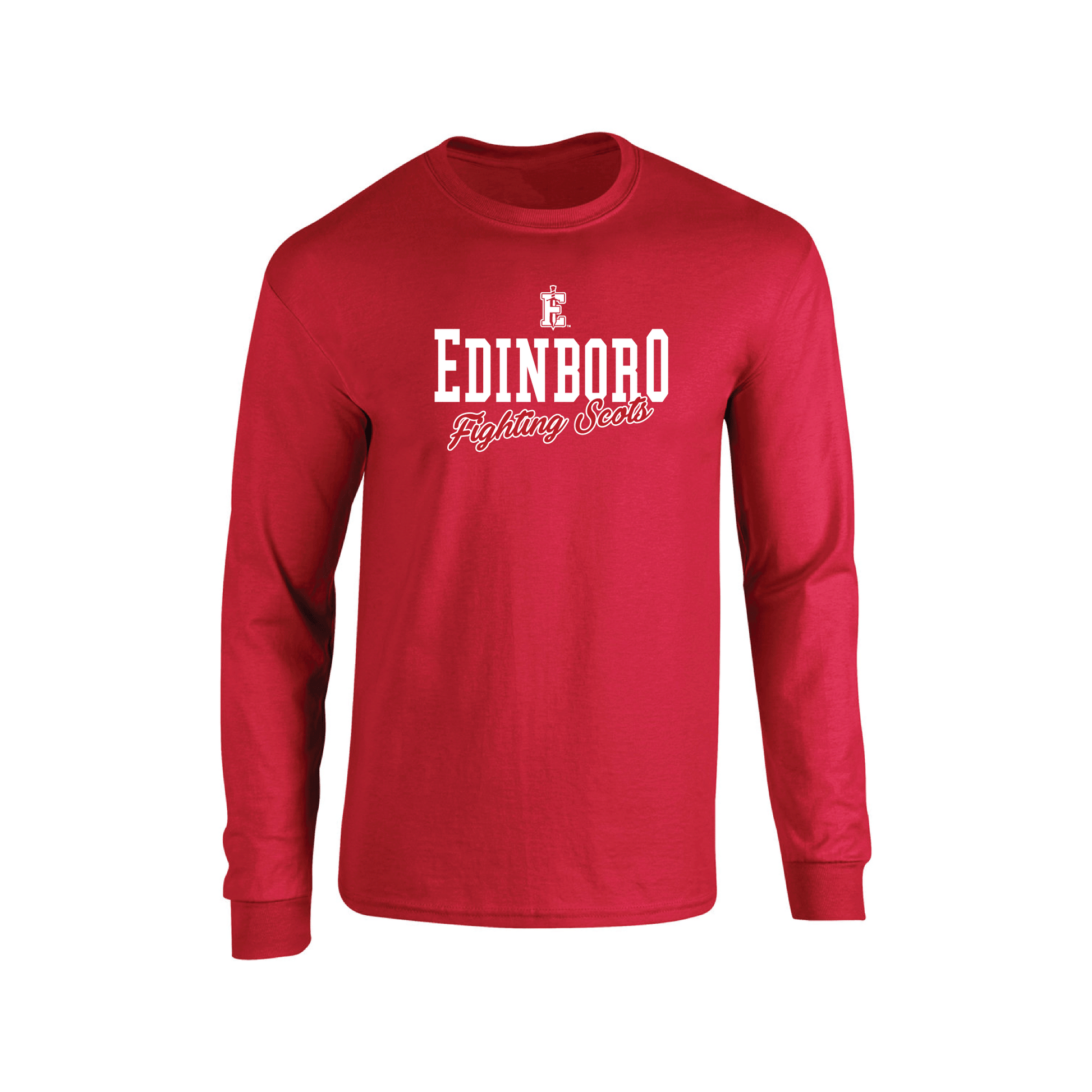 Pennwest Edinboro Fighting Scots Campus Script Adult Long Sleeve T-Shirt