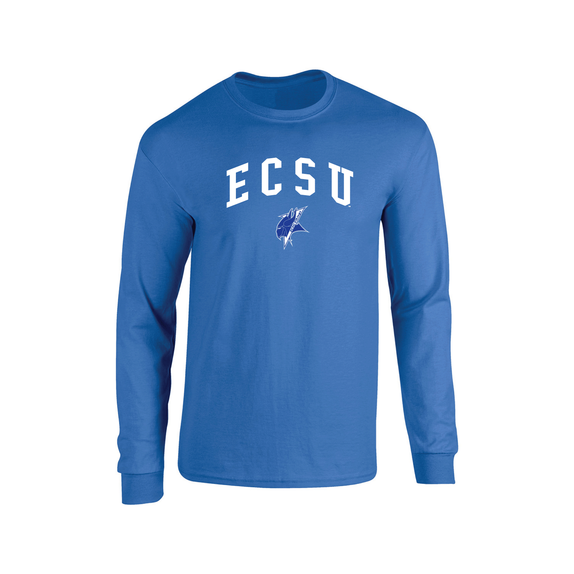 Elizabeth City State University Vikings Jumbo Arch Adult Long Sleeve T-Shirt