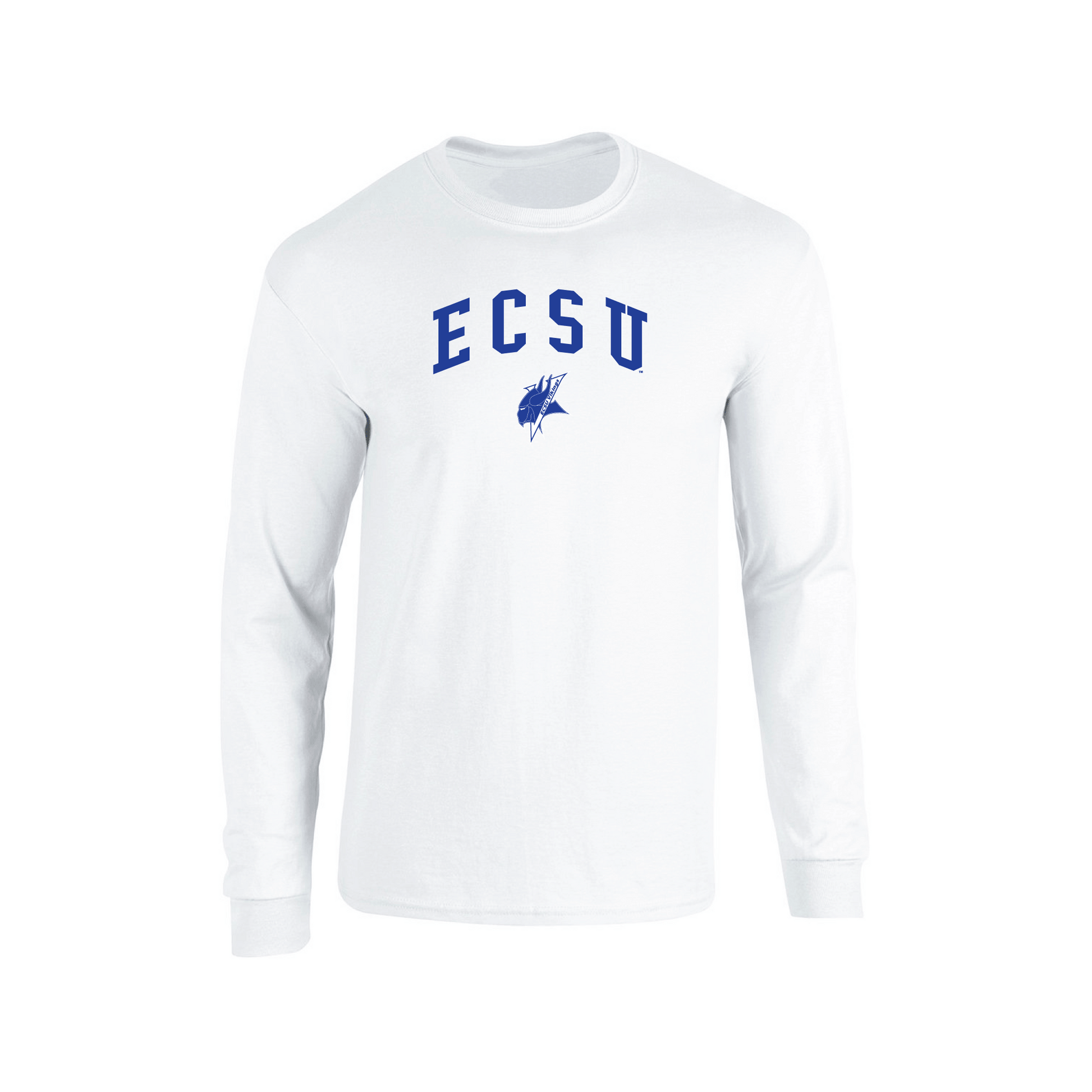 Elizabeth City State University Vikings Jumbo Arch Adult Long Sleeve T-Shirt